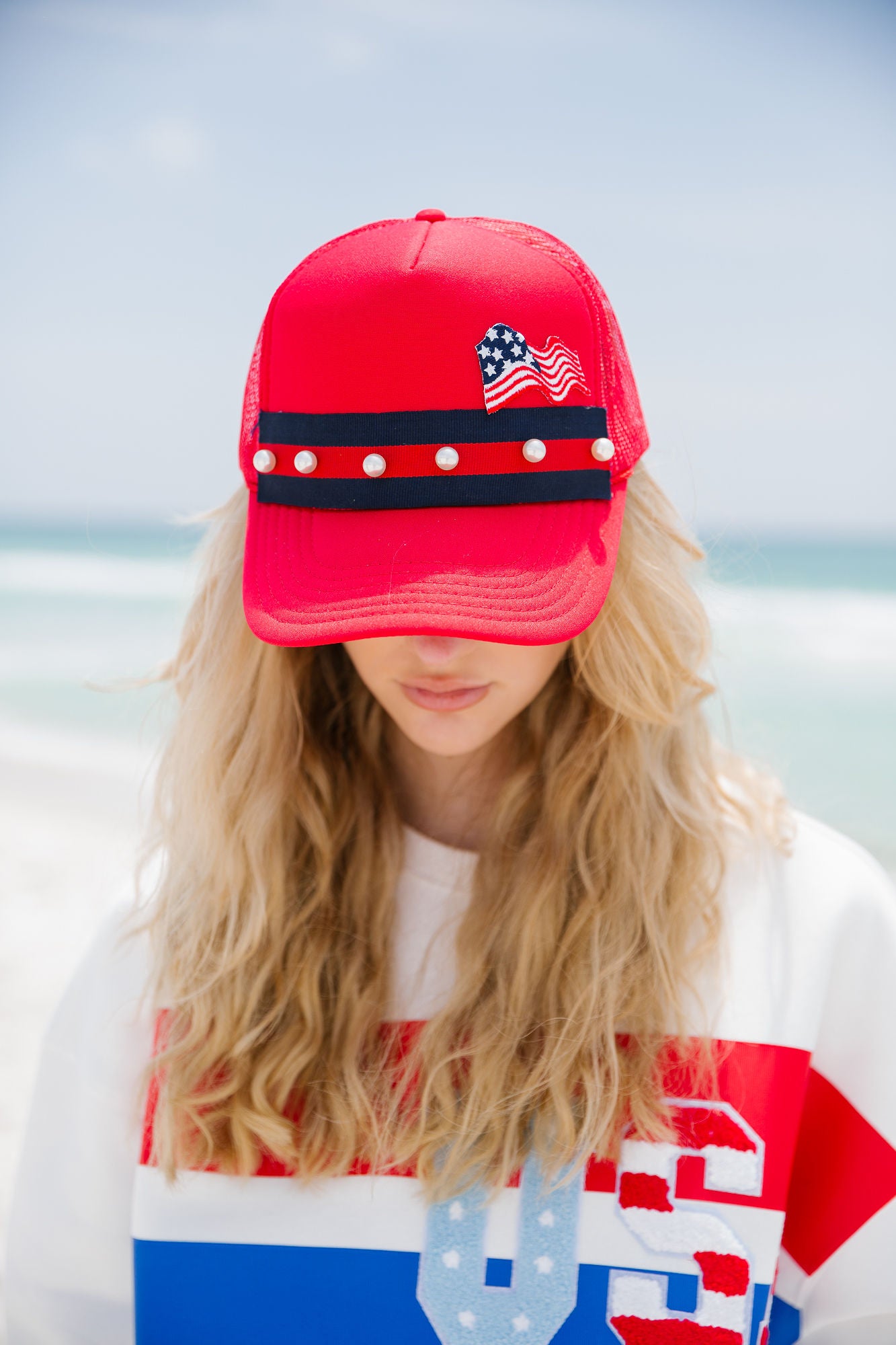 NAUTICAL FLAG TRUCKER HAT HAT Judith March