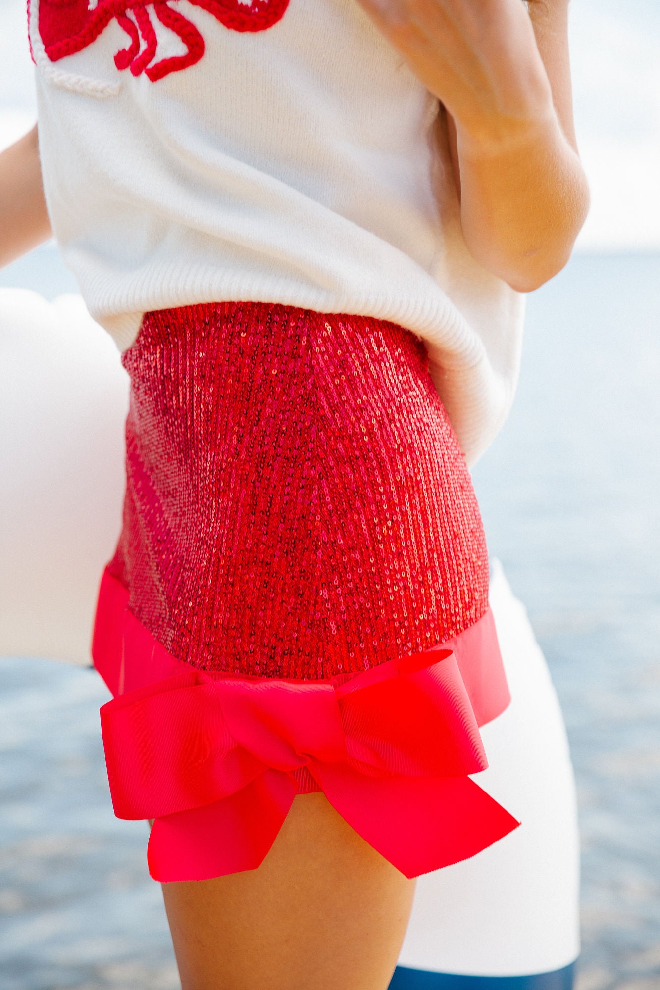 SCARLET BOW SEQUIN SKIRT SKIRT Judith March