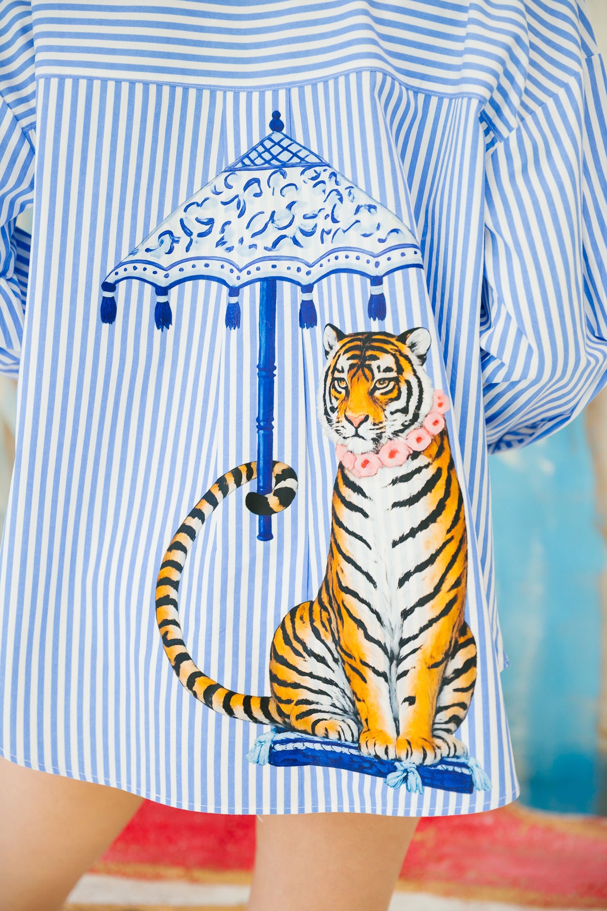 COASTAL TIGER STRIPED BUTTON DOWN Button Down Judith March