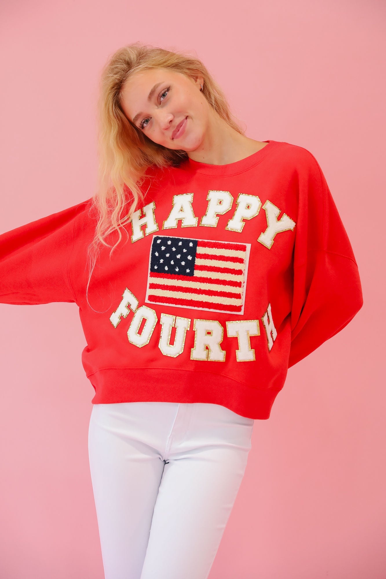 HAPPY FOURTH RED PULLOVER pullover Judith March