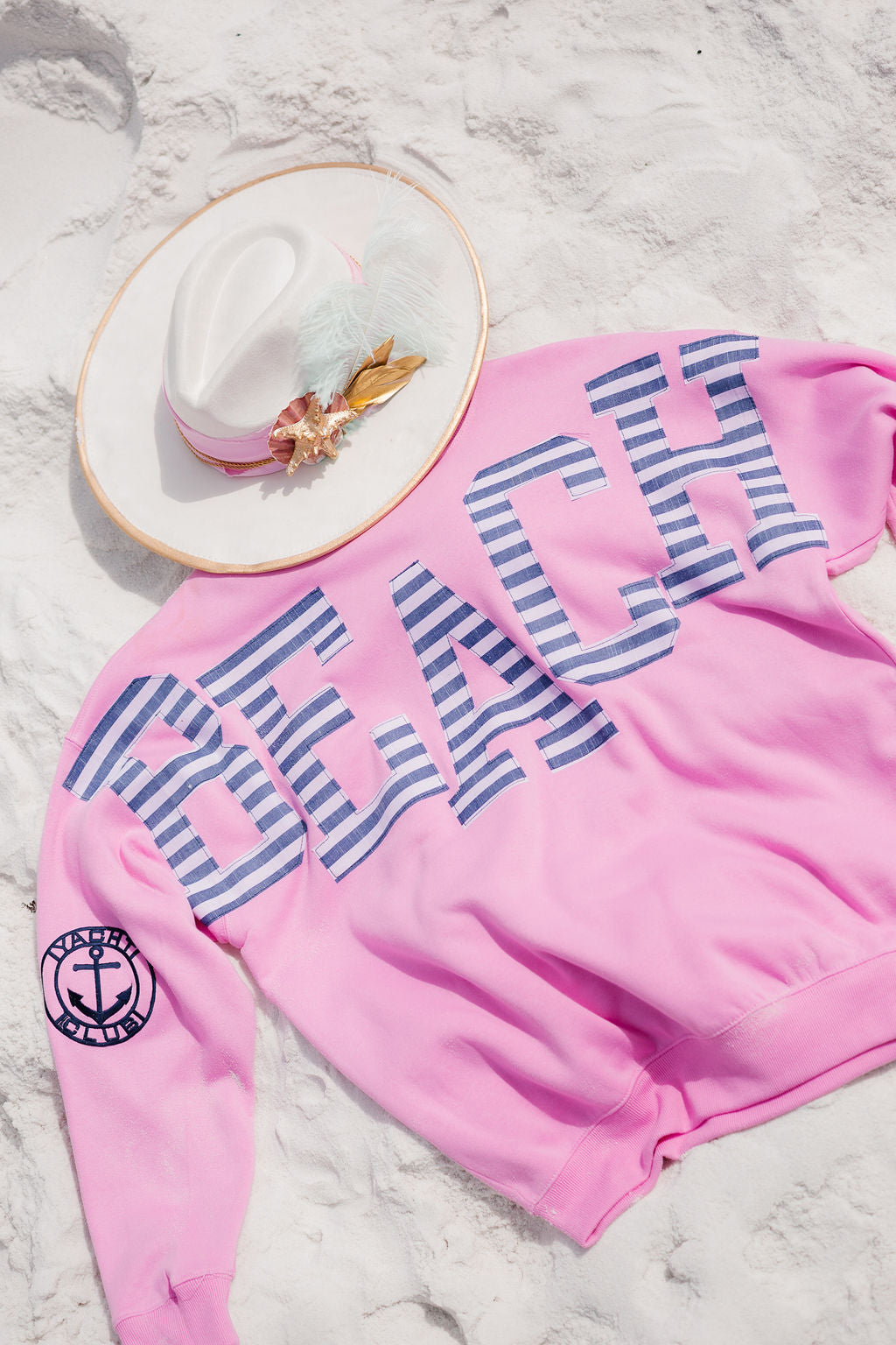 BEACH STRIPED PINK PULLOVER PULLOVER Judith March