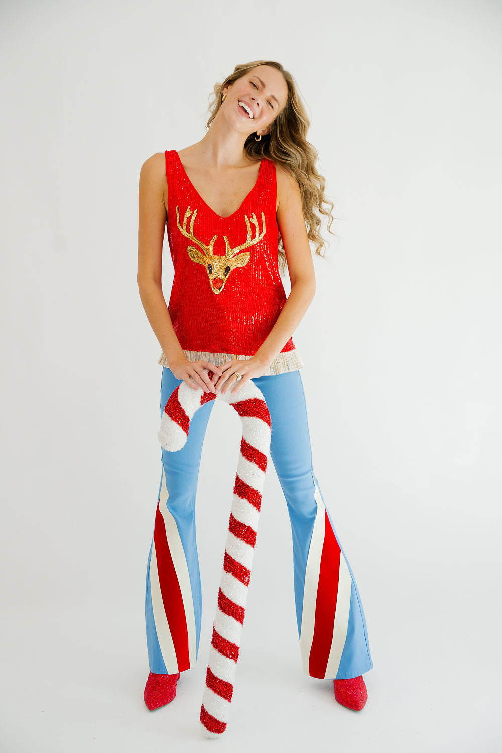 CANDY STRIPES BLUE FLARES Pants Judith March