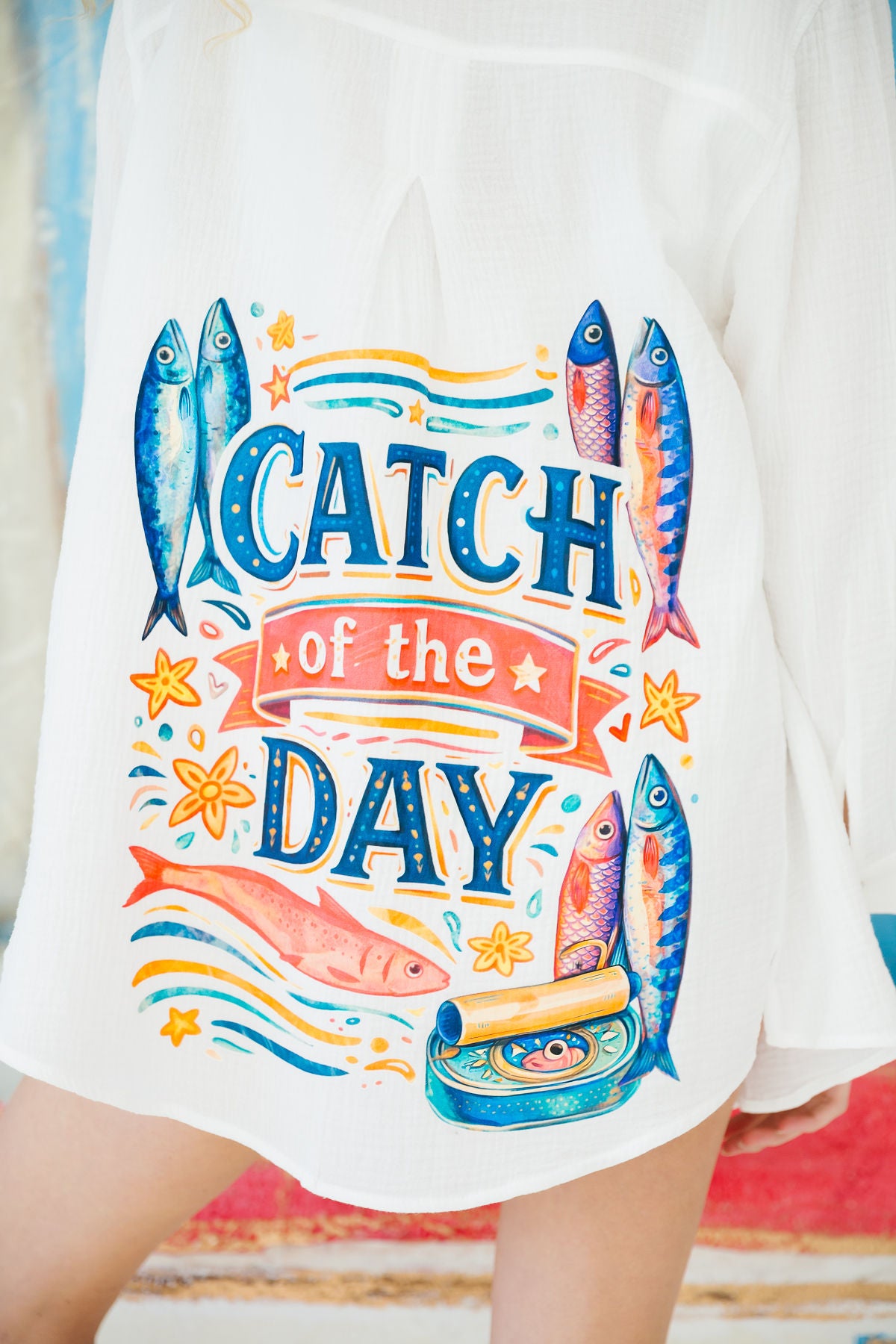 CATCH OF THE DAY WHITE BUTTON DOWN Button Down Judith March