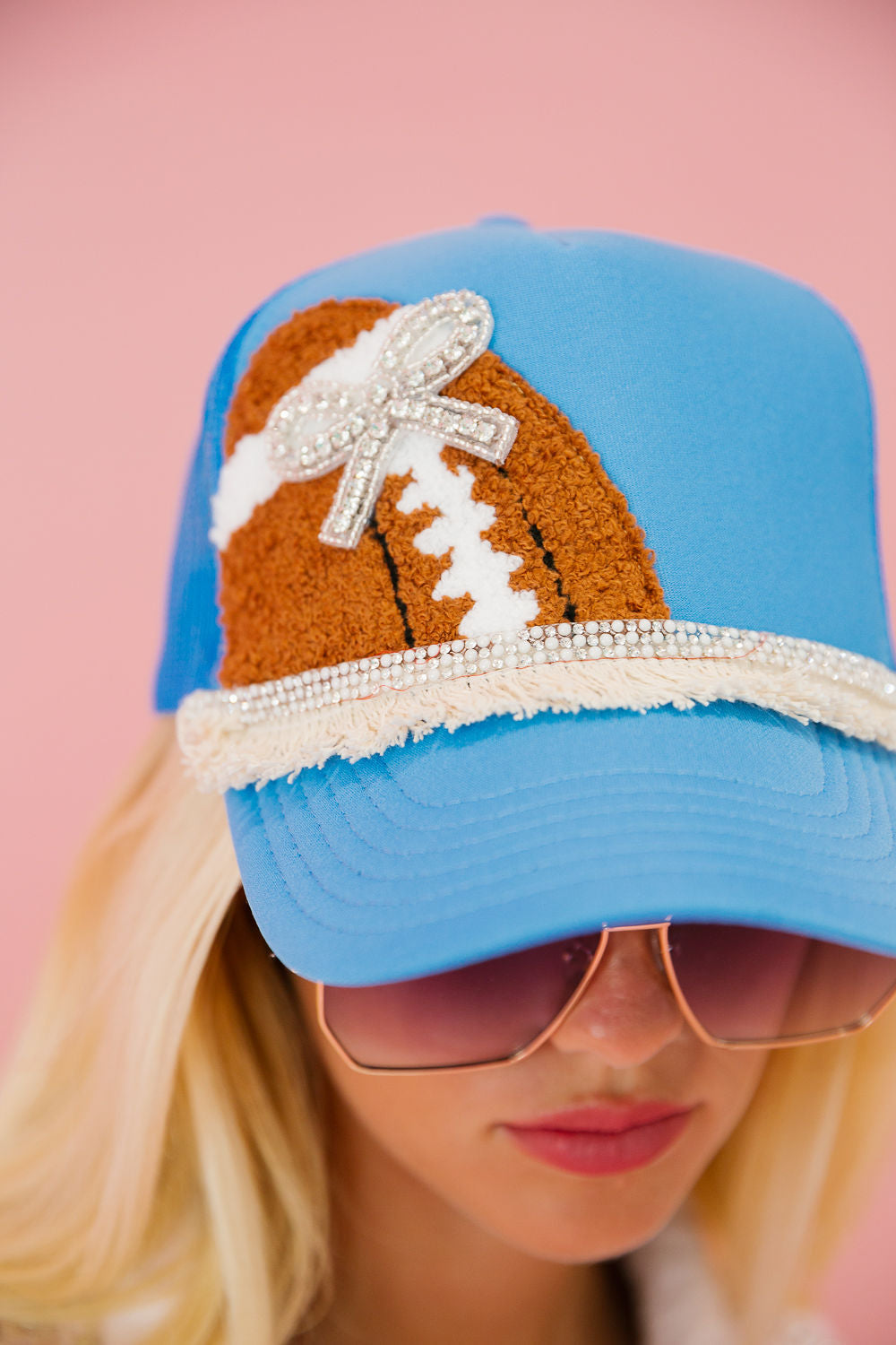 LET'S GET ROWDY BLUE TRUCKER HAT TRUCKER HAT Judith March