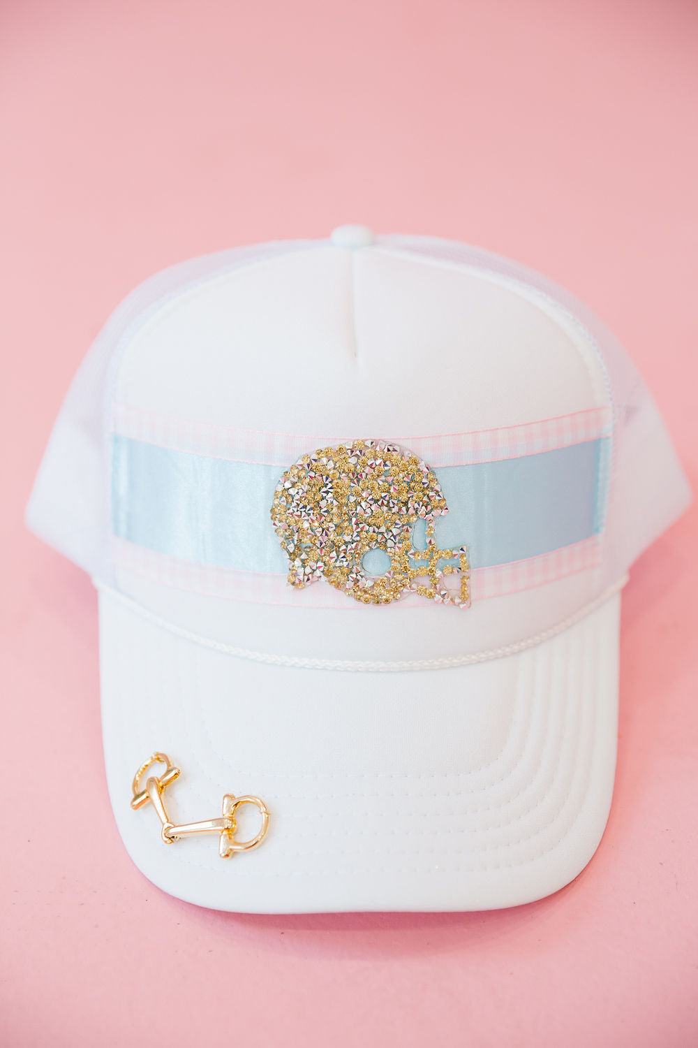 LET'S HUDDLE WHITE TRUCKER HAT TRUCKER HAT Judith March