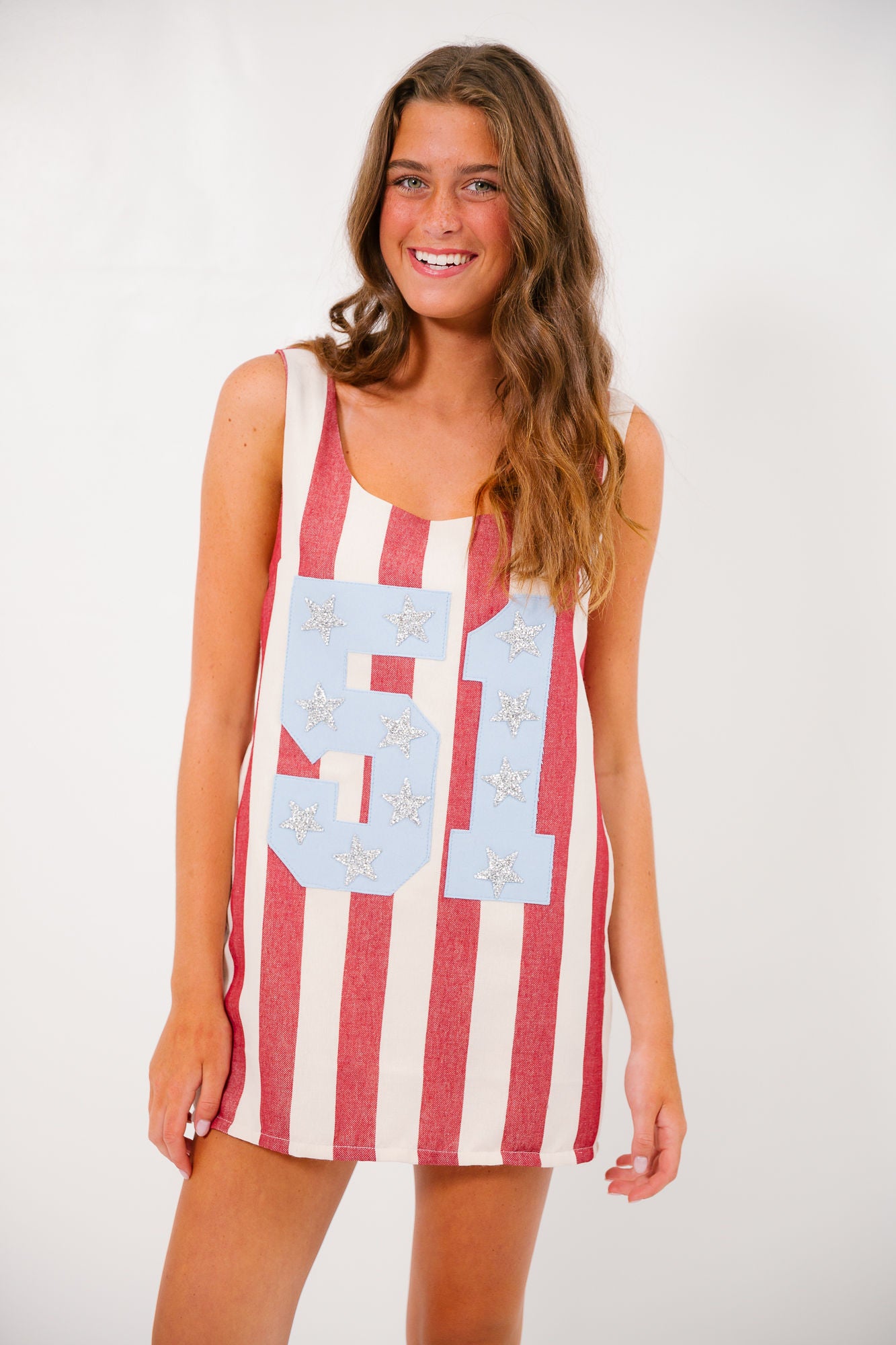 CUSTOM NUMBER RED STRIPED DRESS DRESS Judith March