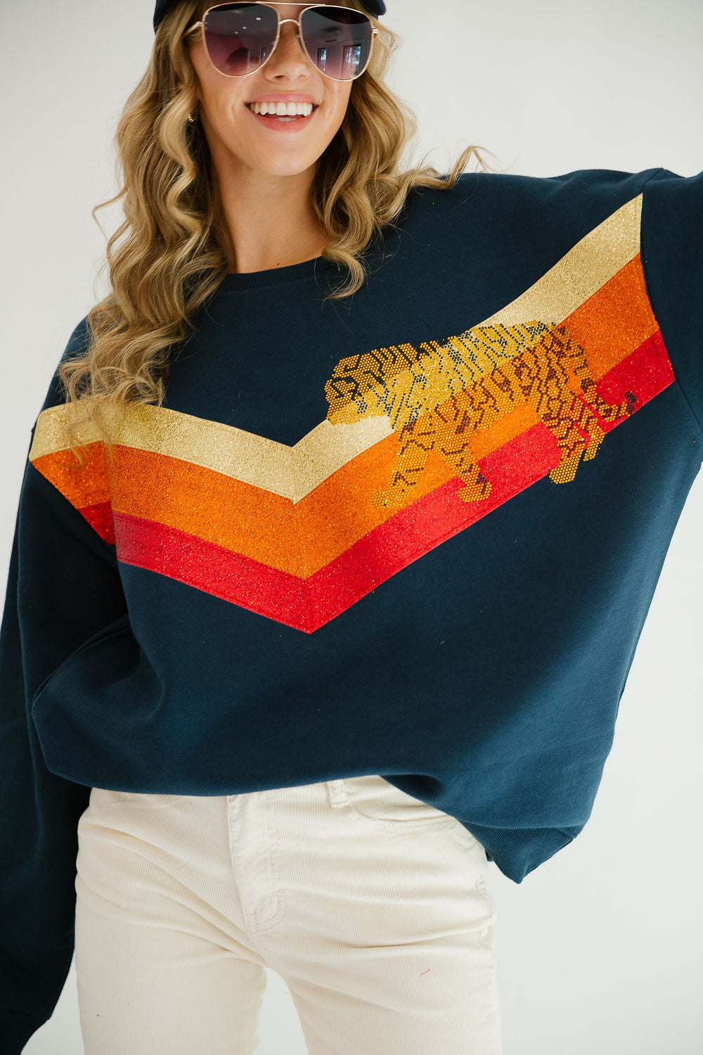 TIGER DREAMS NAVY PULLOVER PULLOVER Judith March SMALL