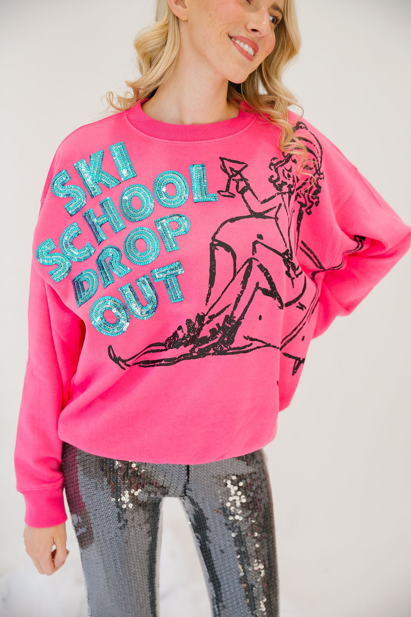 SKI SCHOOL DROP OUT PINK PULLOVER PULLOVER Judith March