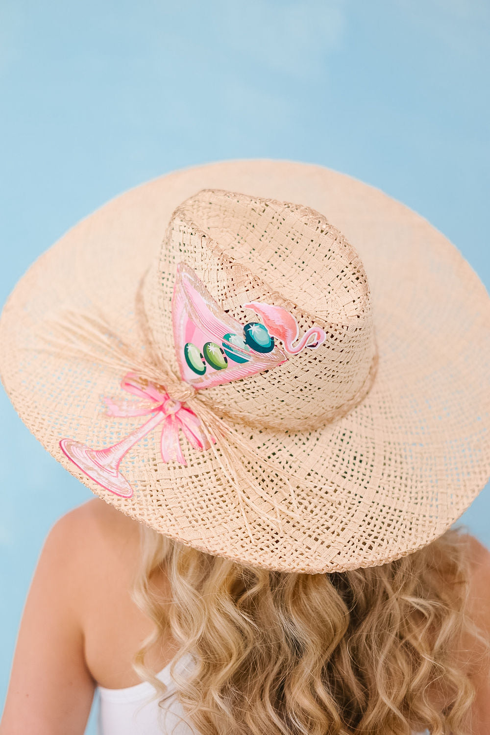 FLAMINGO MARTINI TAN SUN HAT HAT Judith March