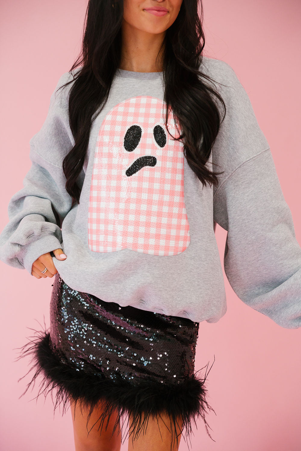 GIRLY GHOST GREY PULLOVER PULLOVER Judith March