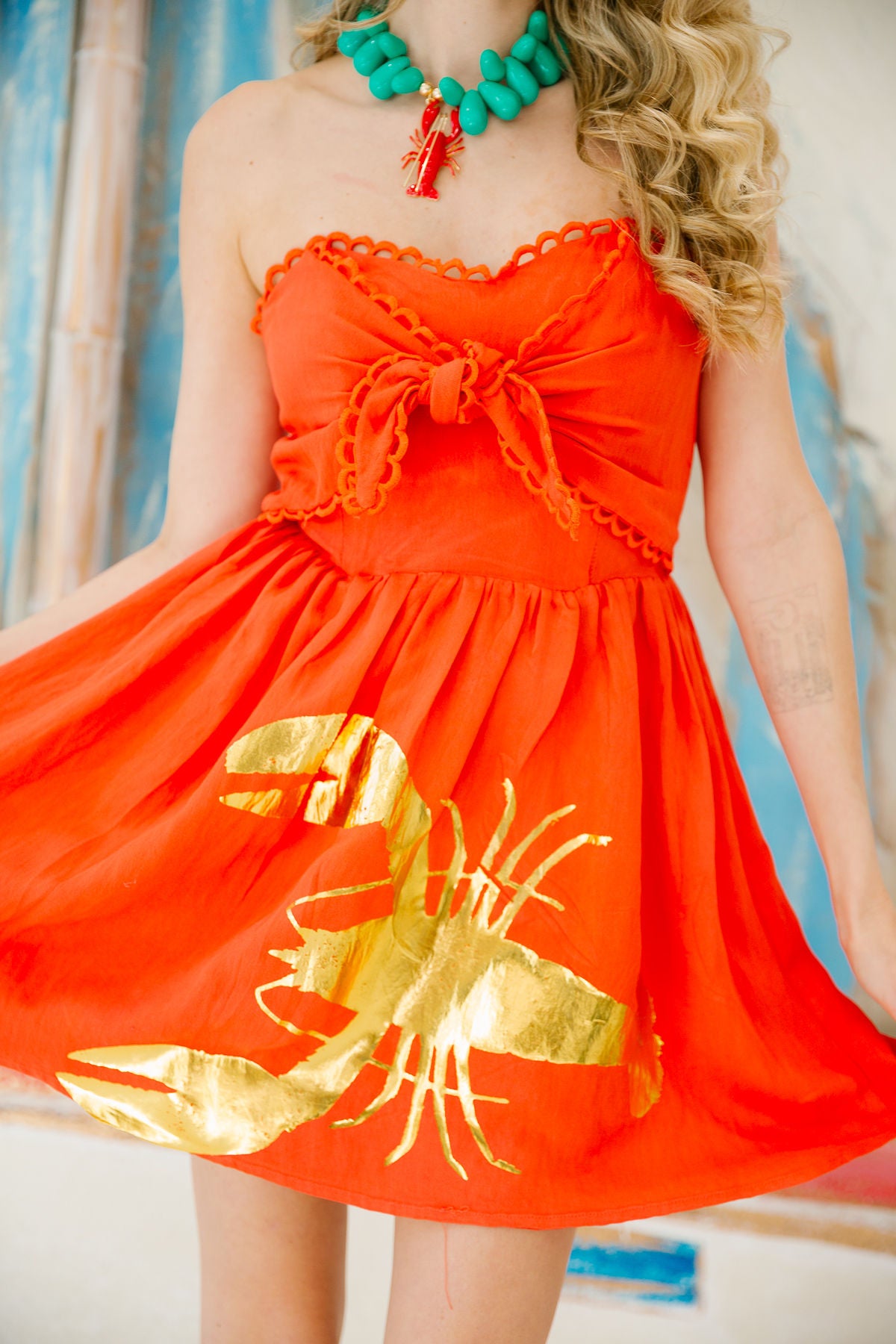 COASTAL CLAWS ORANGE DRESS DRESS Judith March