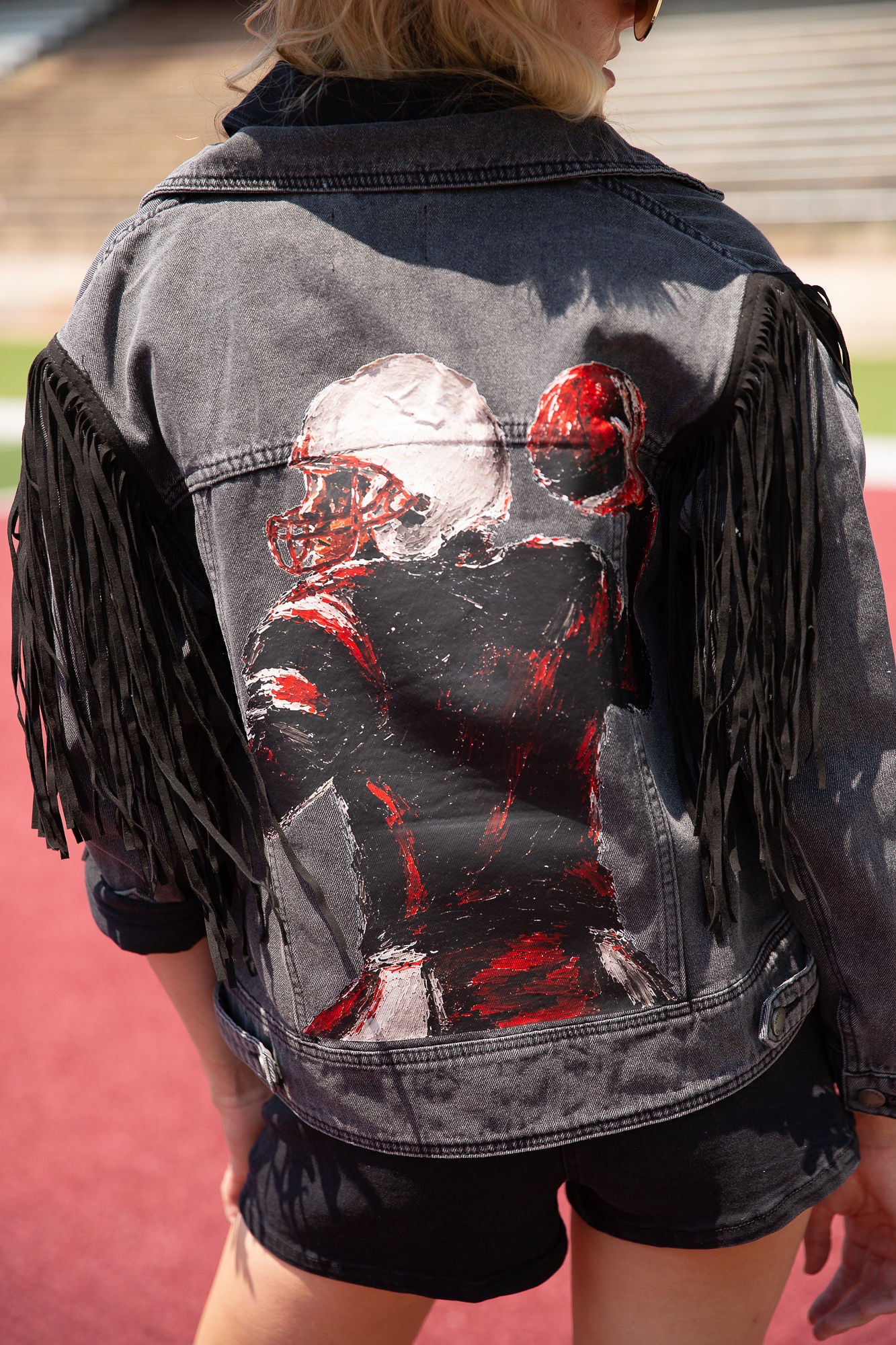 HAIL MARY HAND PAINTED FRINGE JACKET JACKET Judith March