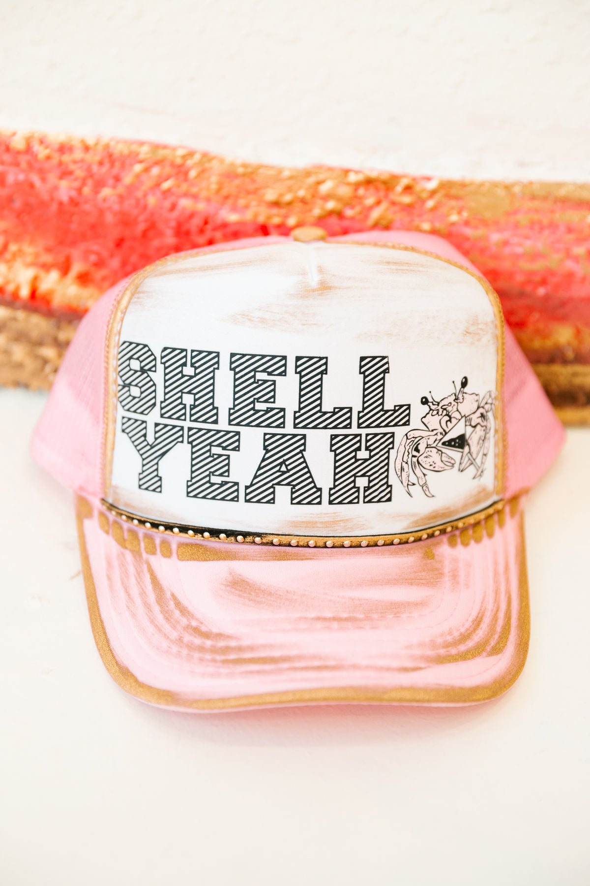 SHELL YEAH PINK TRUCKER HAT TRUCKER HAT Judith March