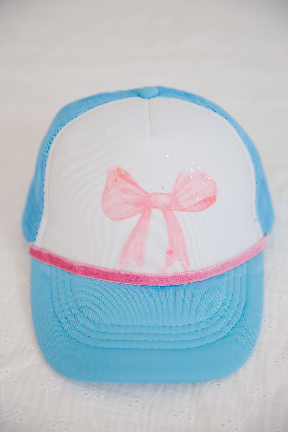 MINI KIDS PINK BOW TRUCKER HAT TRUCKER HAT Judith March