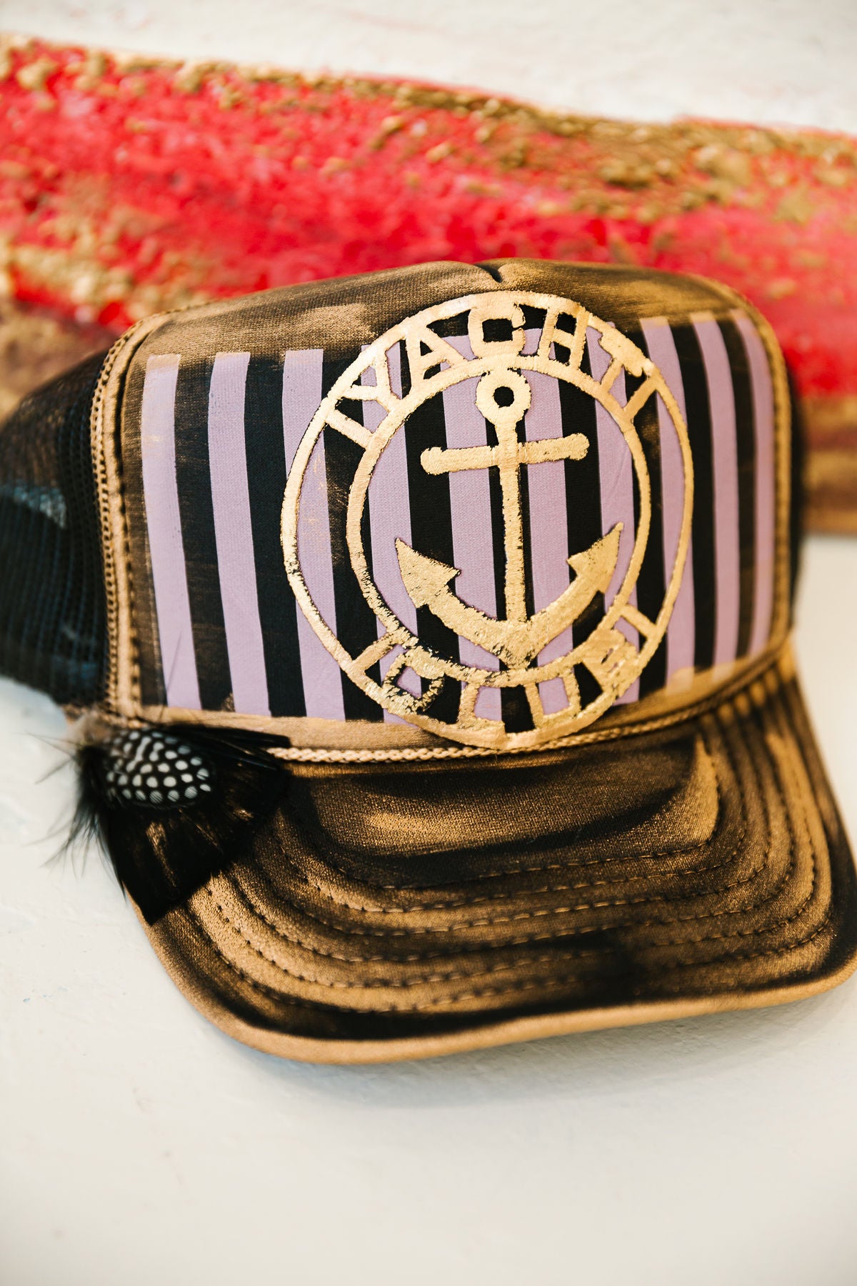 YACHT CLUB BLACK TRUCKER HAT TRUCKER HAT Judith March