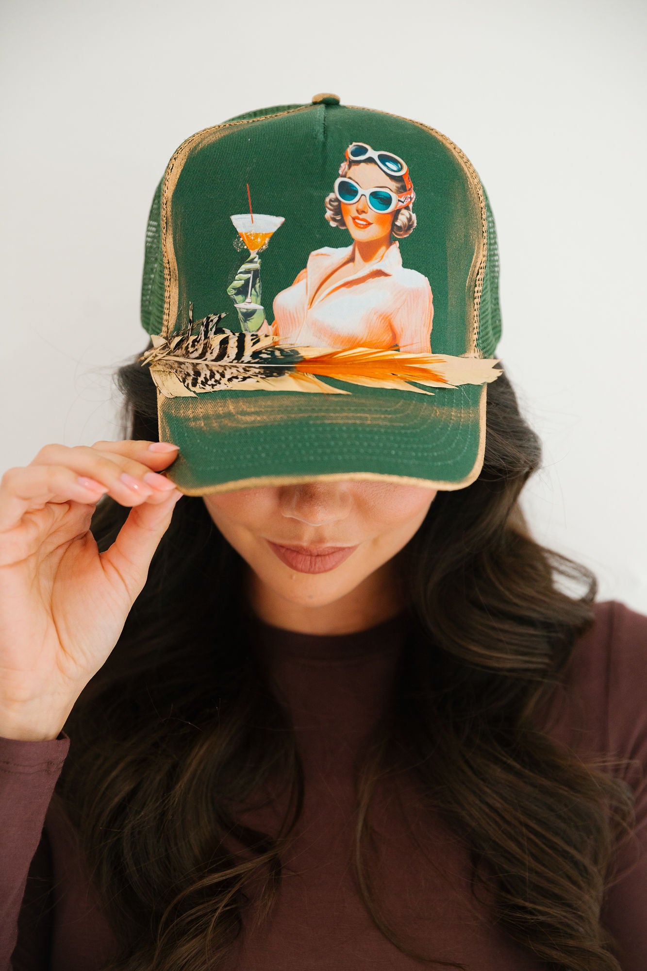 SLOPESIDE SPRITZ GREEN STRUCTURED HAT TRUCKER HAT Judith March