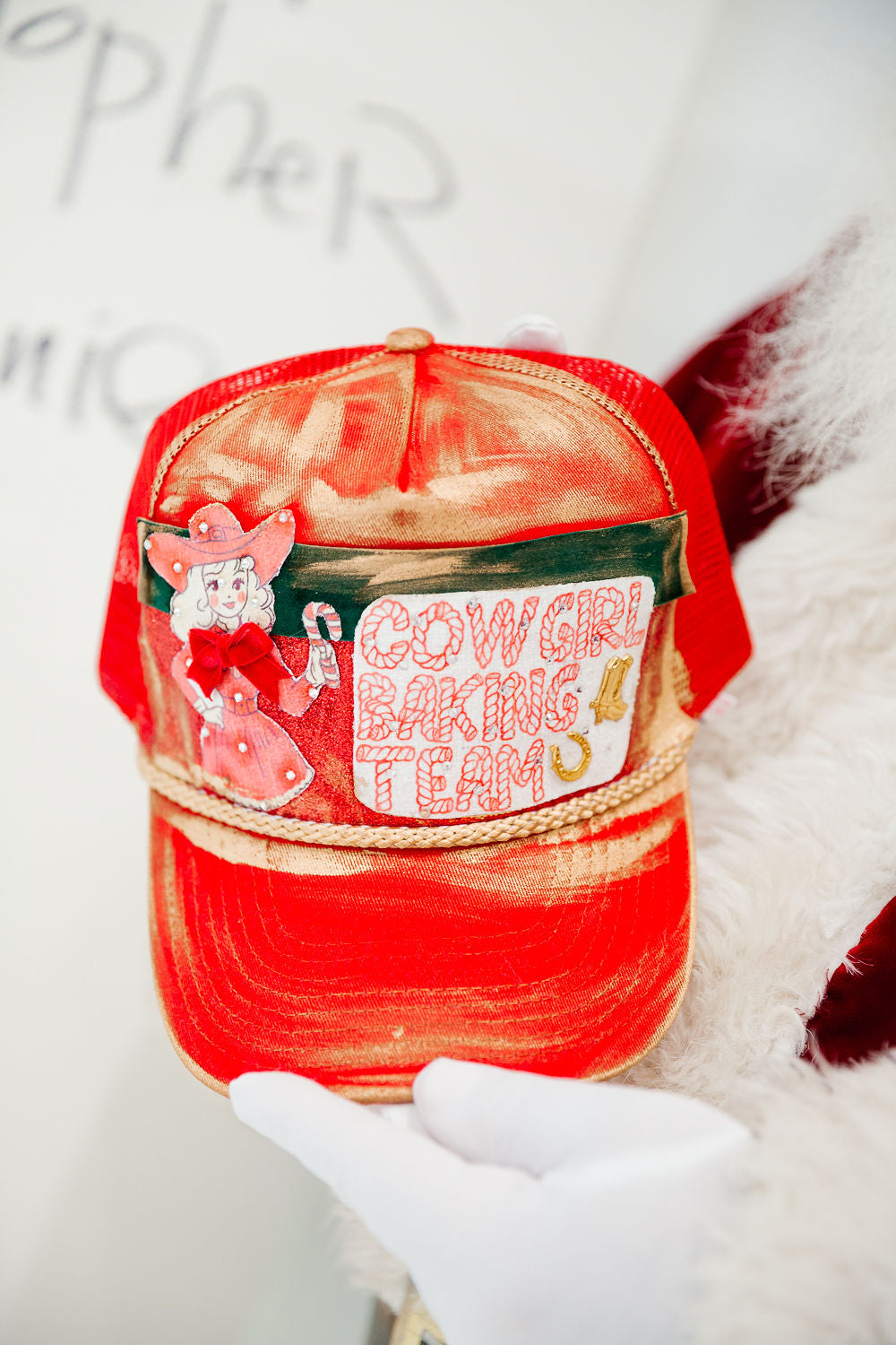 COWGIRL BAKING TEAM RED TRUCKER HAT TRUCKER HAT Judith March