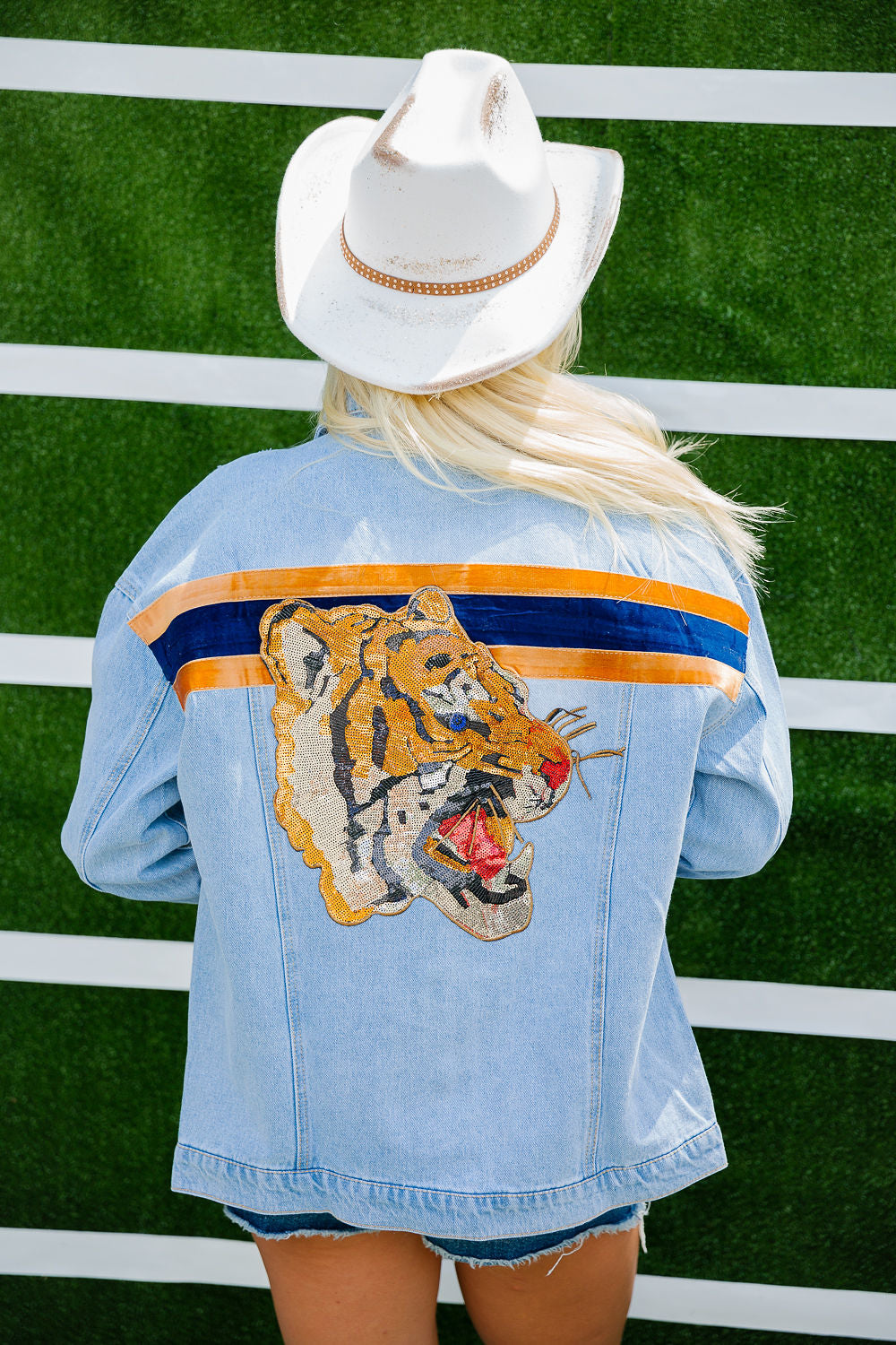 GO GET EM TIGERS DENIM JACKET JACKET Judith March SMALL