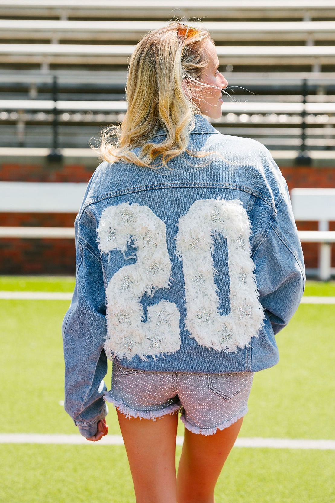 CUSTOM FEATHER NUMBER DENIM JACKET JACKET Judith March