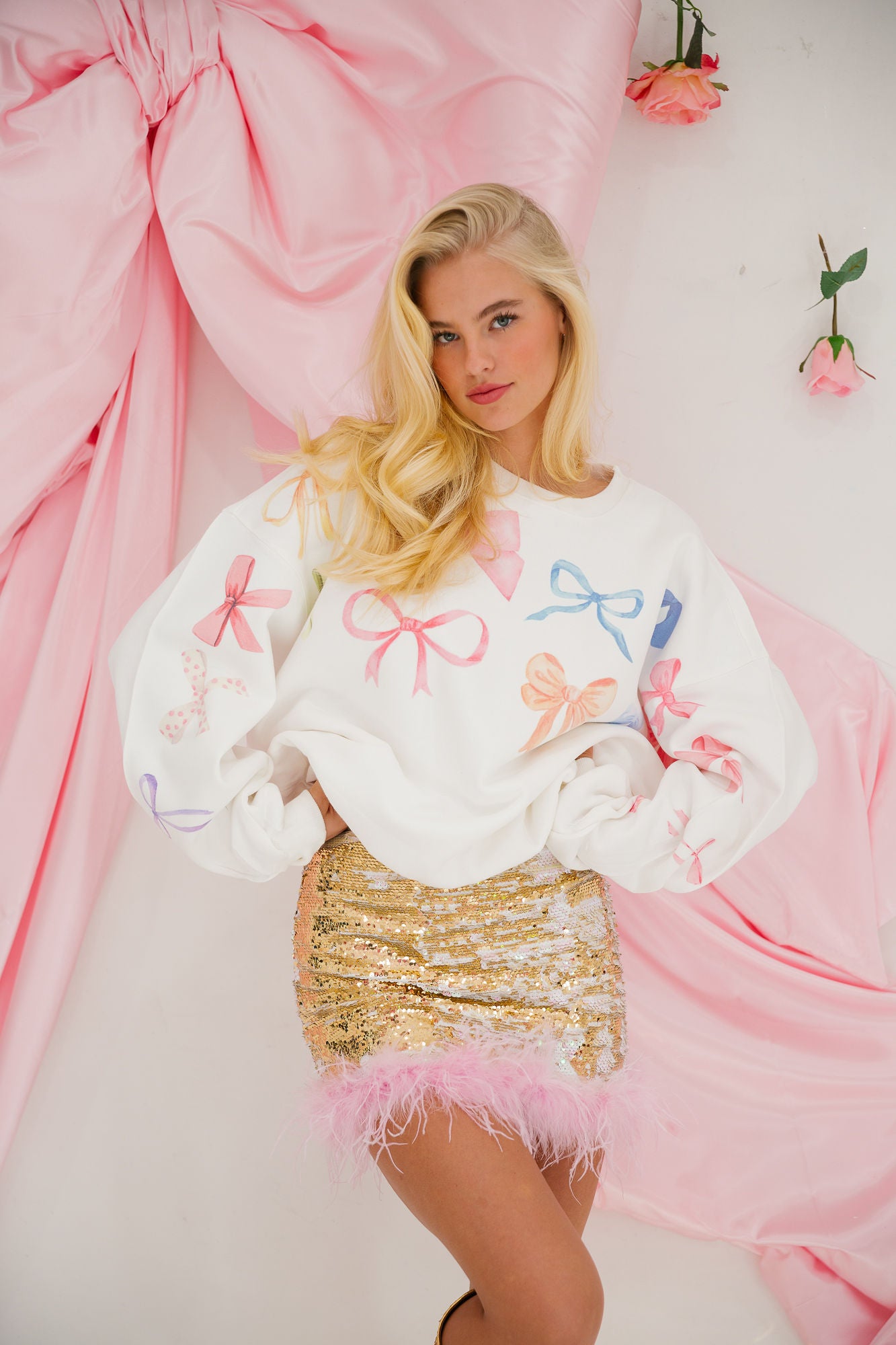 BOW PRINT PULLOVER pullover Judith March