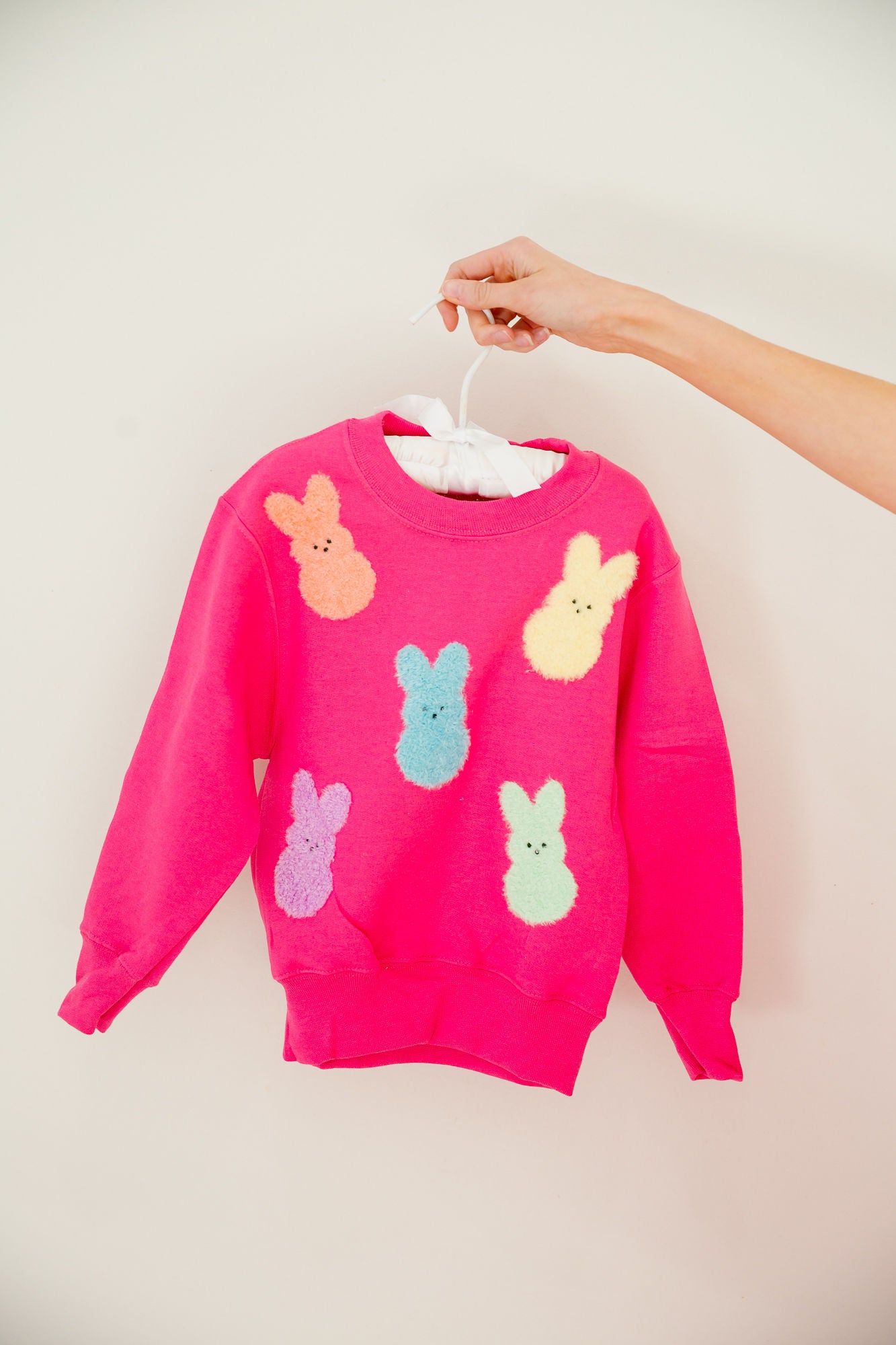 MINI KIDS BUNNY PATCHES PINK PULLOVER PULLOVER Judith March