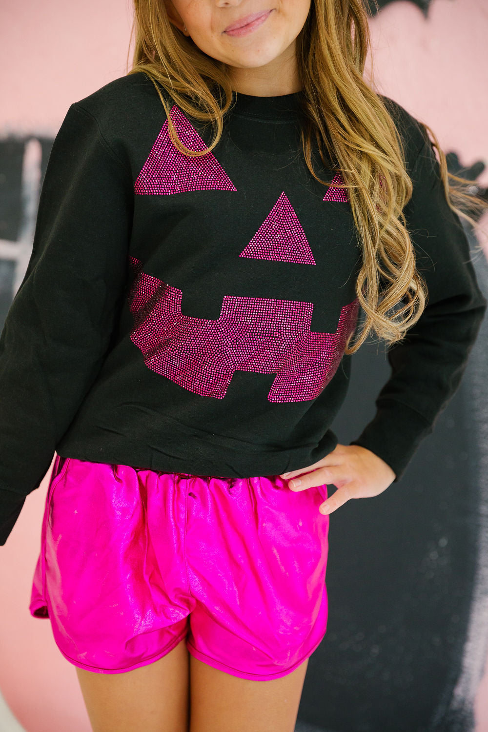 MINI KIDS PUMPKIN FACE BLACK PULLOVER PULLOVER Judith March