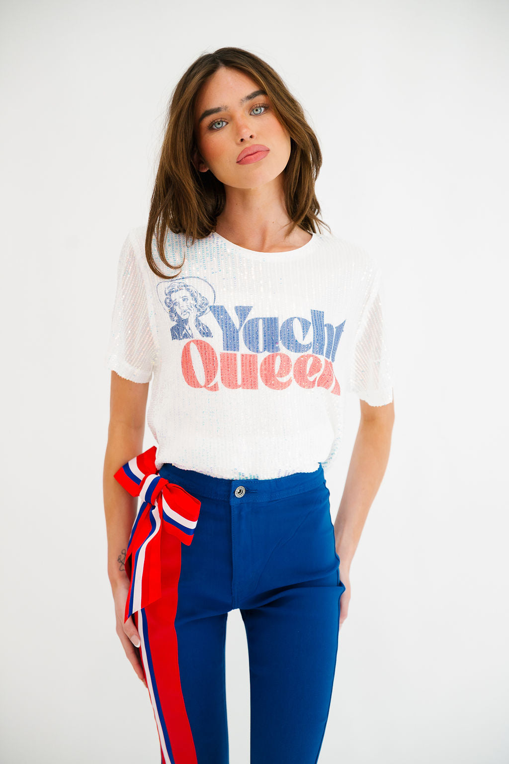 YACHT QUEEN SEQUIN TOP TOP Judith March