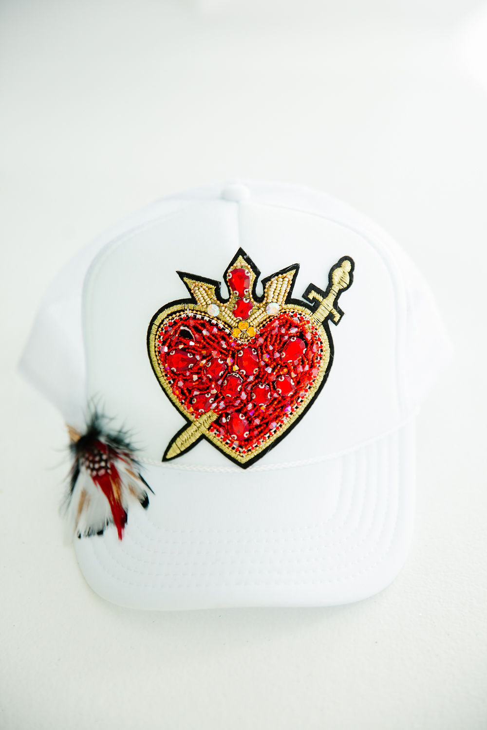 KING OF MY HEART WHITE TRUCKER HAT TRUCKER HAT Judith March