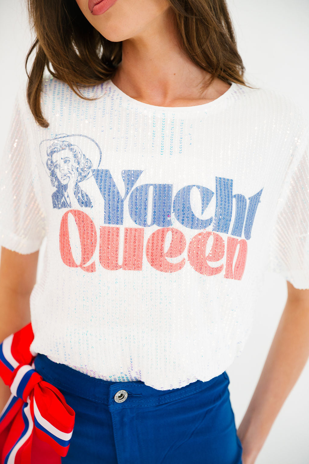 YACHT QUEEN SEQUIN TOP TOP Judith March