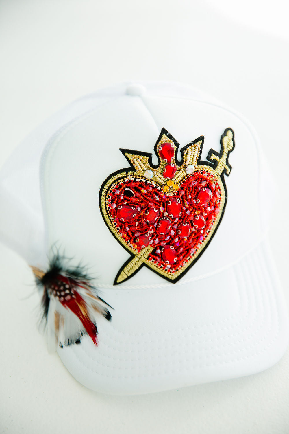 KING OF MY HEART WHITE TRUCKER HAT TRUCKER HAT Judith March