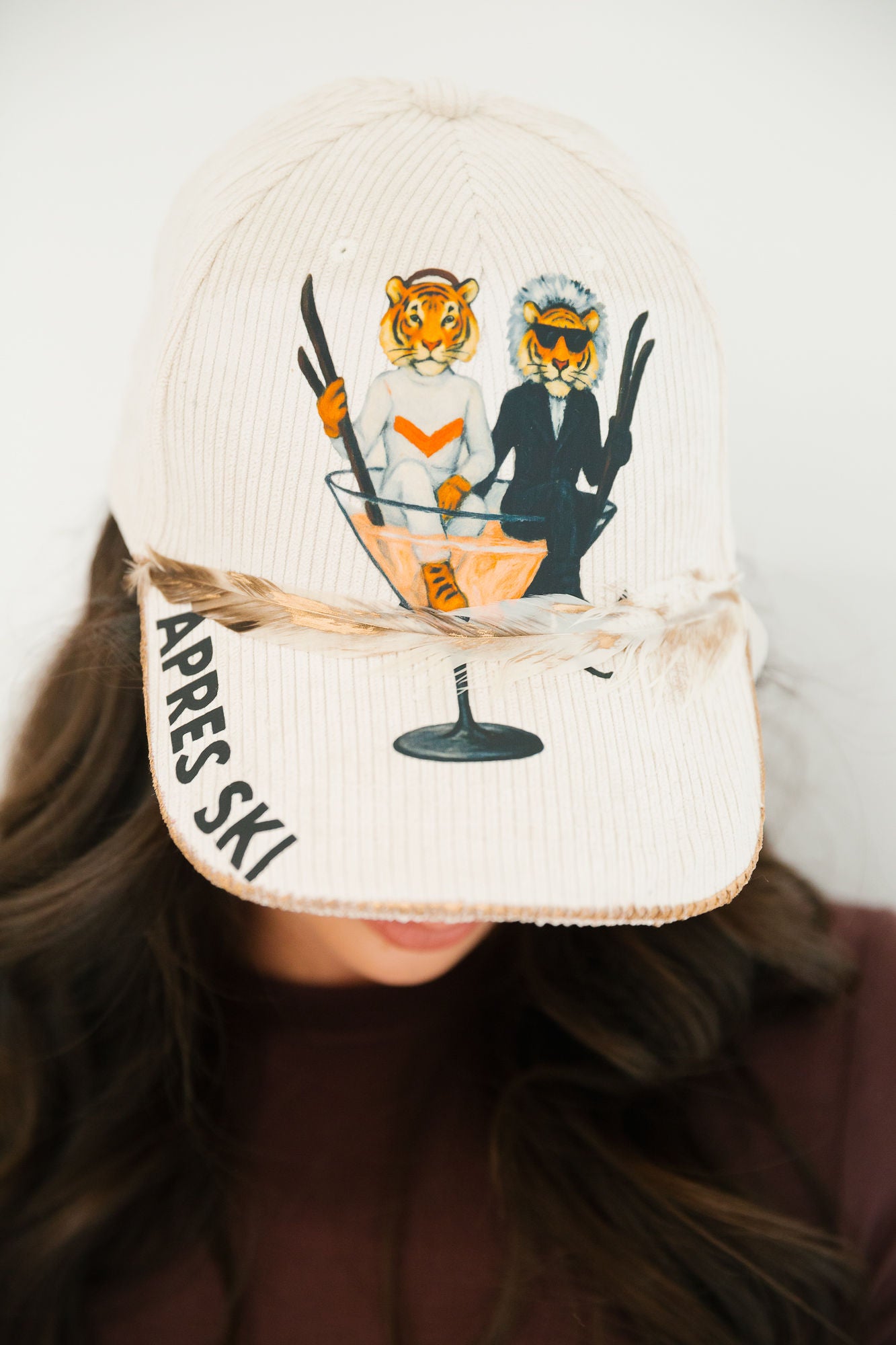 APRÈS SKI TIGER CORDUROY HAT TRUCKER HAT Judith March