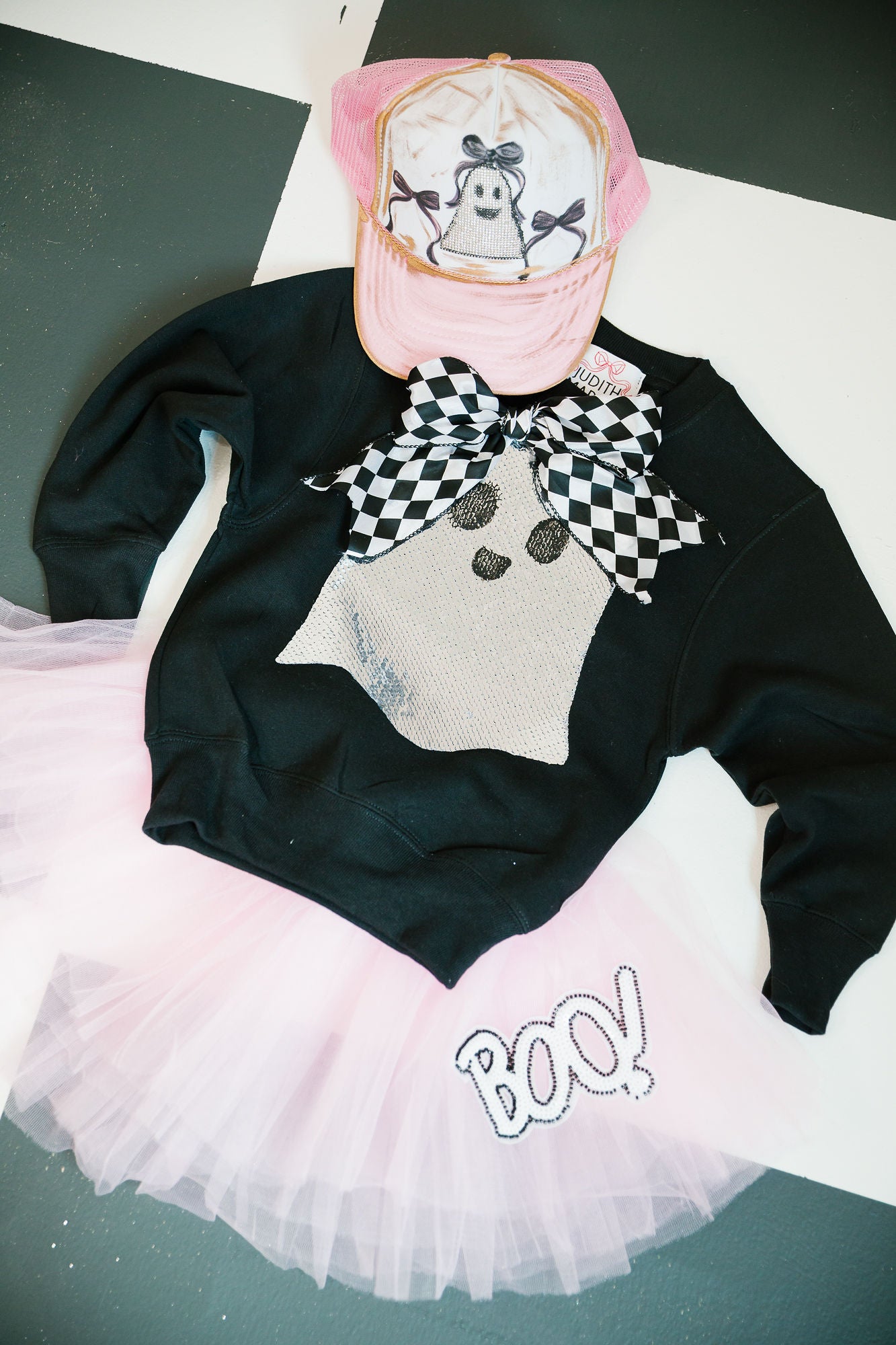 MINI KIDS BOOS AND BOWS BLACK PULLOVER PULLOVER Judith March