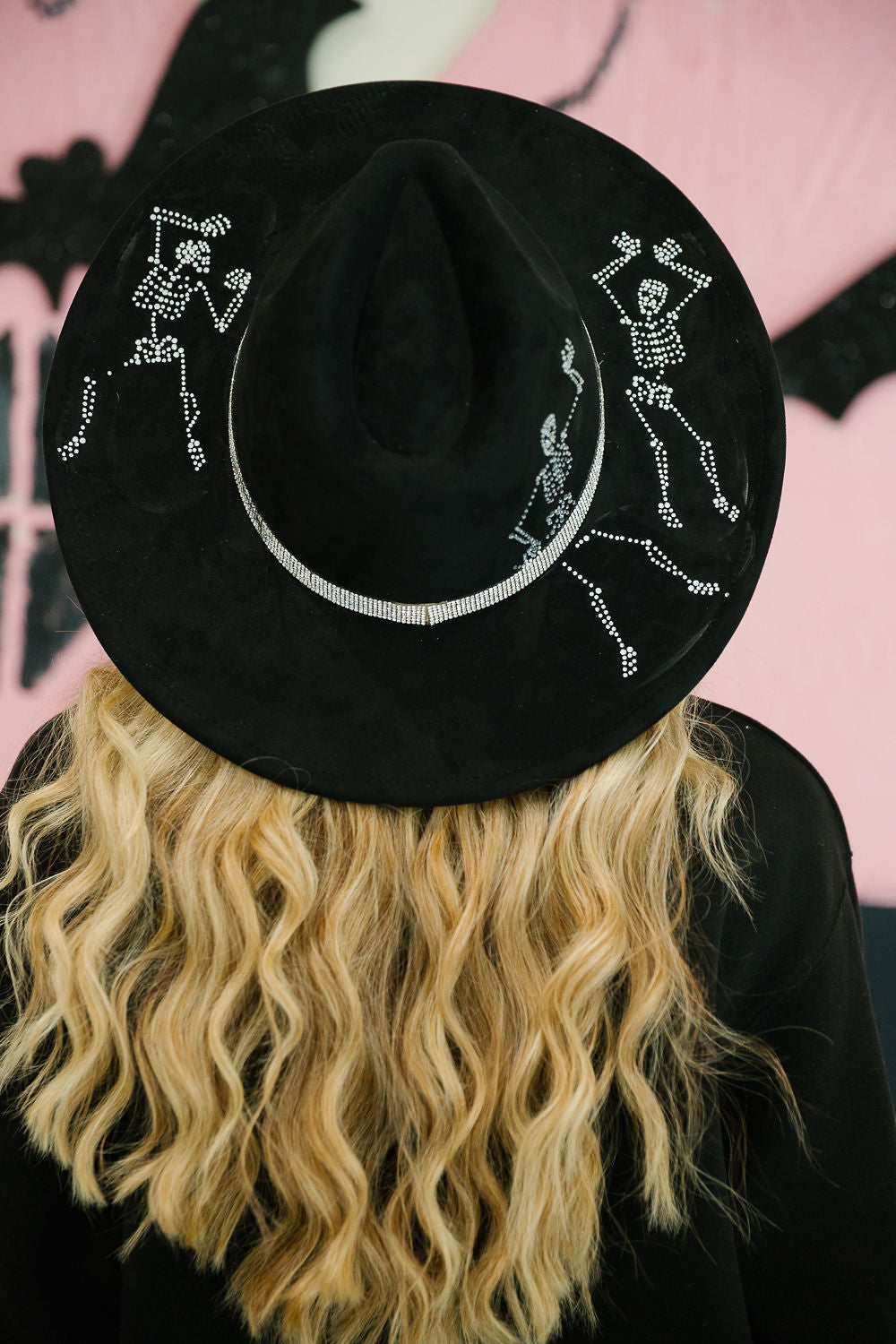 DANCING SKELETON BLACK RANCHER HAT RANCHER HAT Judith March