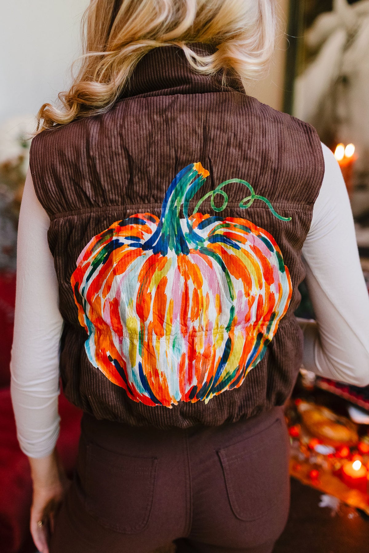 HARVEST HUES BROWN REVERSIBLE VEST VEST Judith March