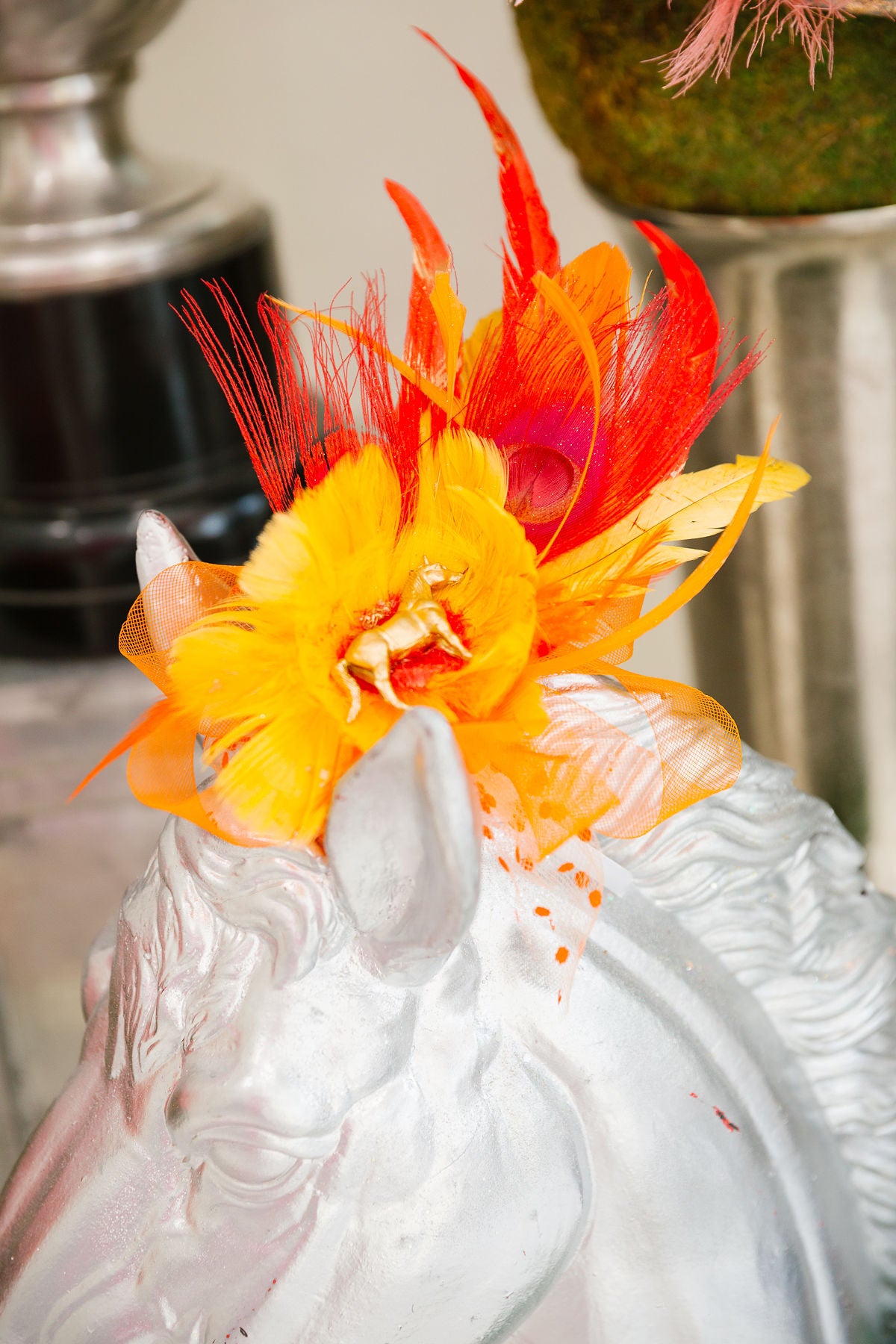 SCARLET CANTER FASCINATOR (ONE OF A KIND) FASCINATOR Judith March