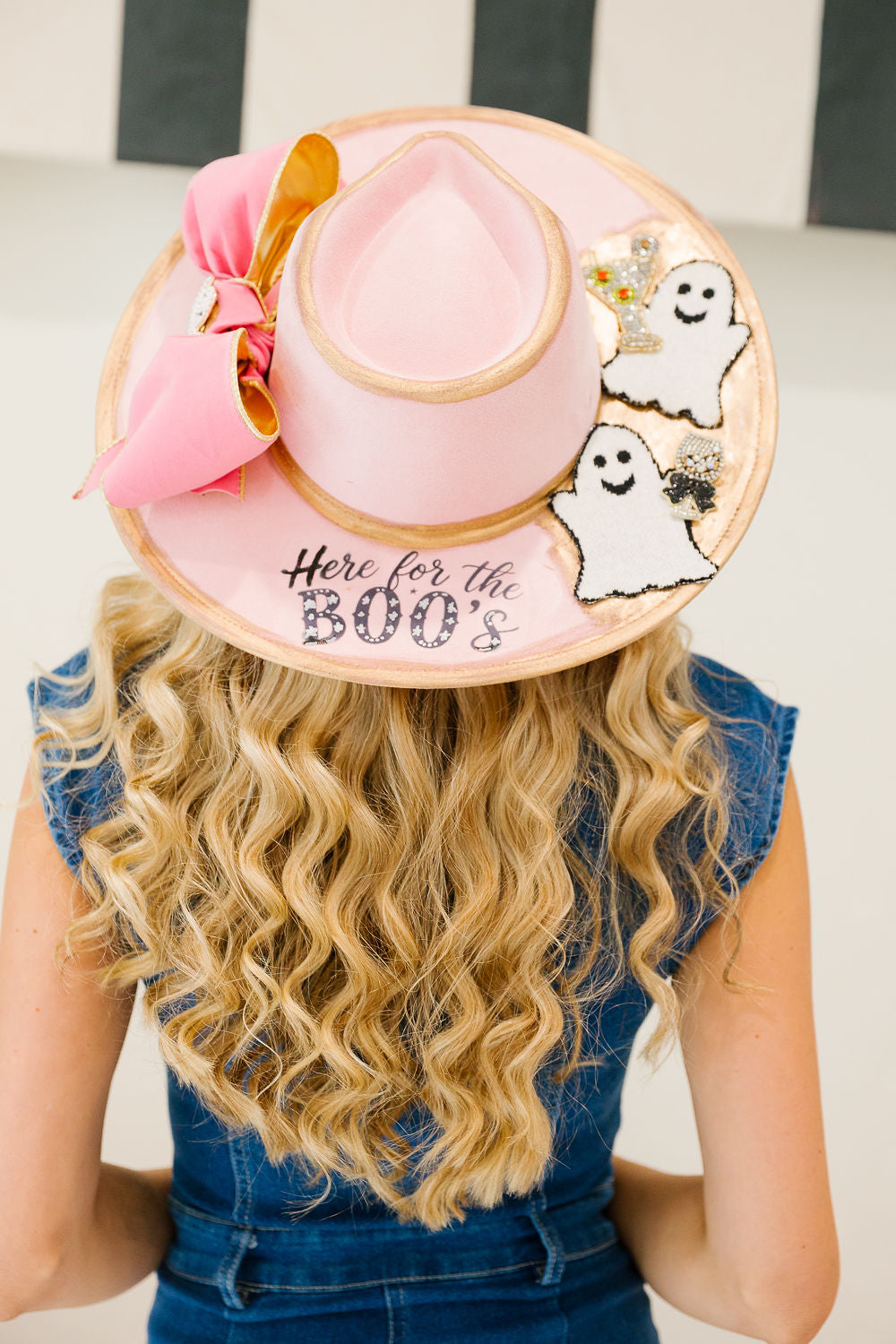 HERE FOR THE BOOS PINK RANCHER HAT TRUCKER HAT Judith March