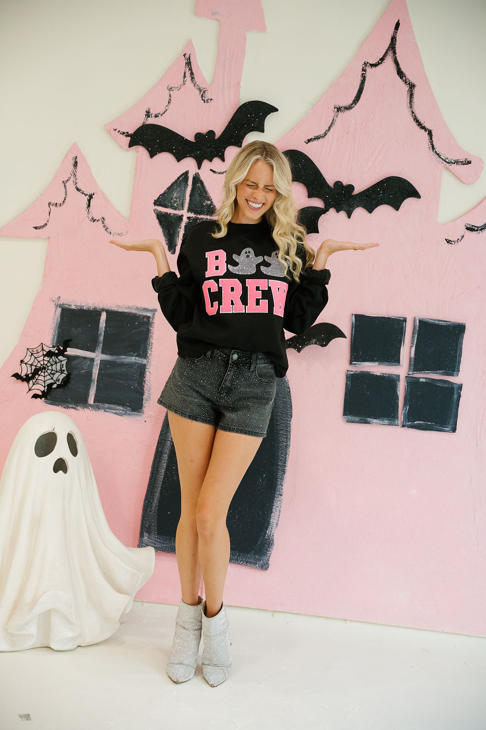 BOO CREW GHOST BLACK PULLOVER PULLOVER Judith March