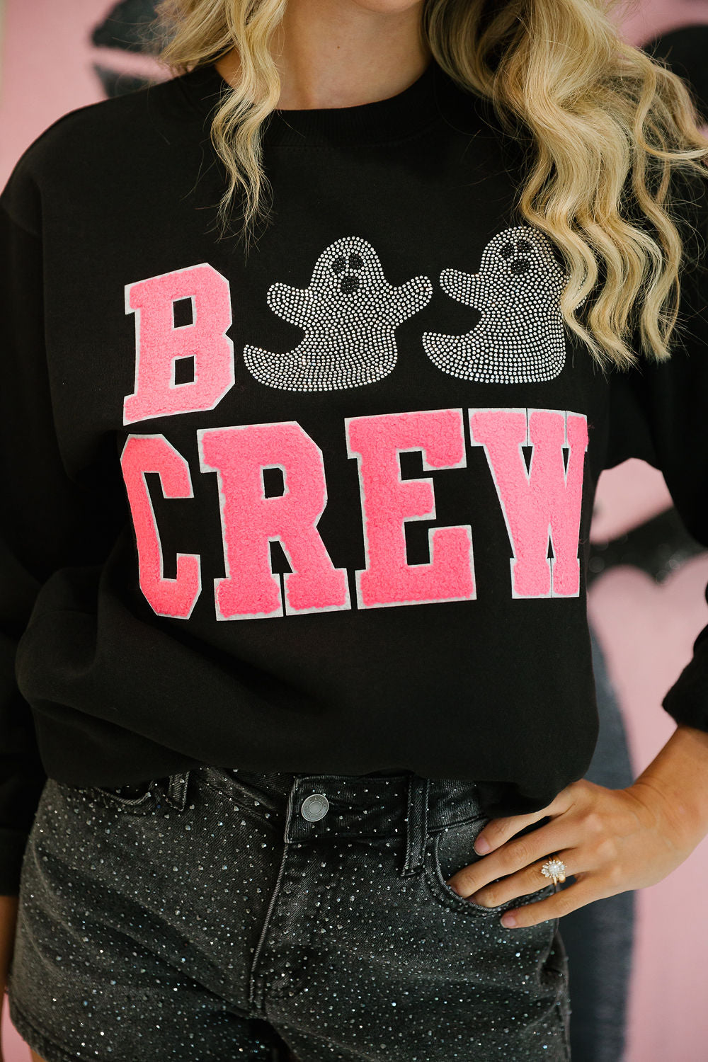 BOO CREW GHOST BLACK PULLOVER PULLOVER Judith March