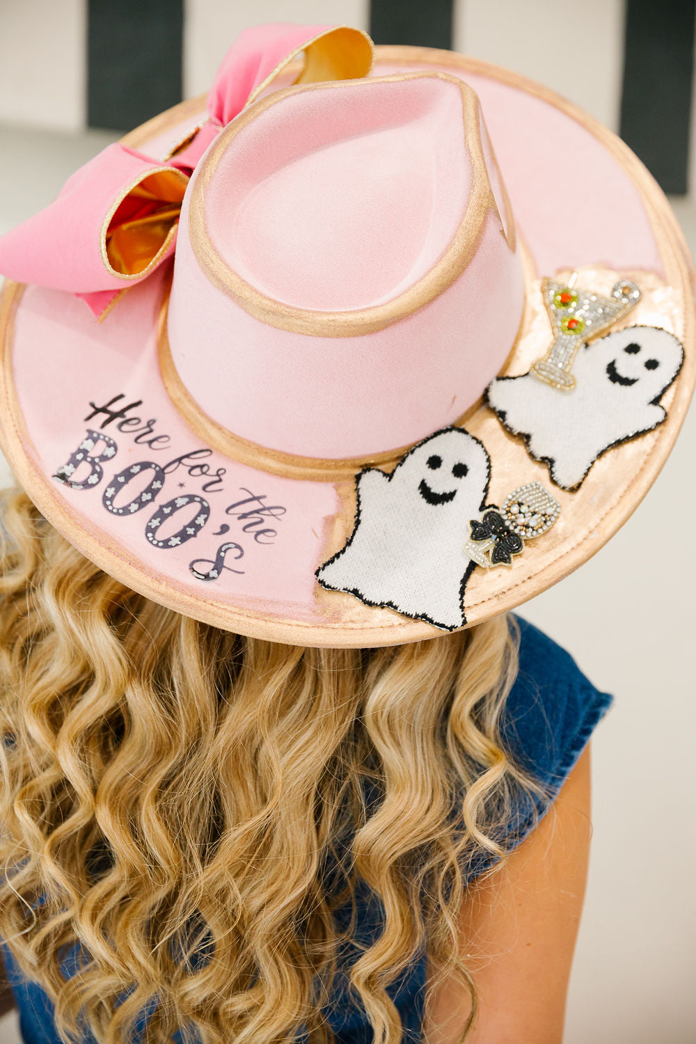 HERE FOR THE BOOS PINK RANCHER HAT TRUCKER HAT Judith March