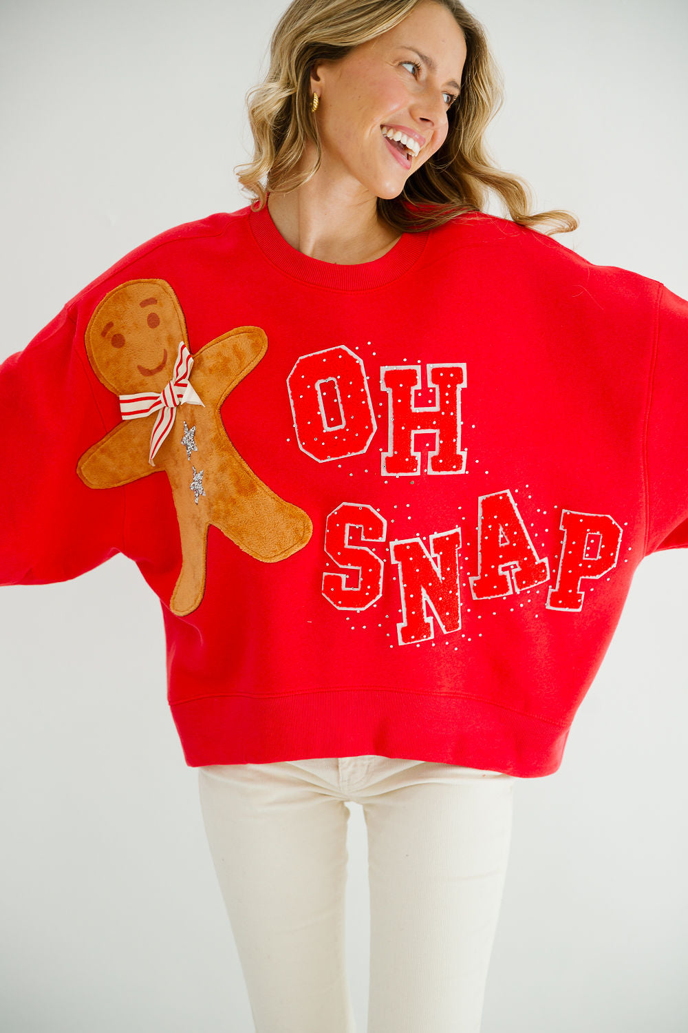 OH SNAP RED PULLOVER PULLOVER Judith March