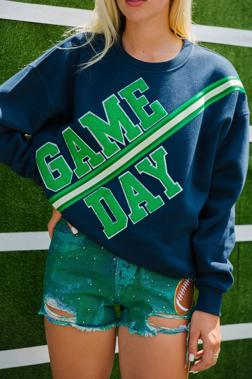 IT'S GAME DAY NAVY PULLOVER PULLOVER Judith March