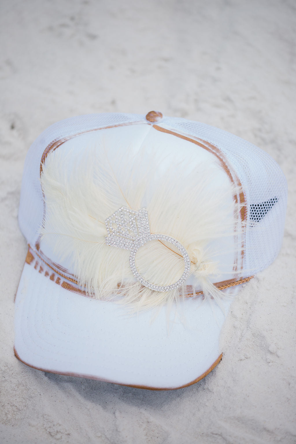 MARRY ME WHITE TRUCKER HAT TRUCKER HAT Judith March