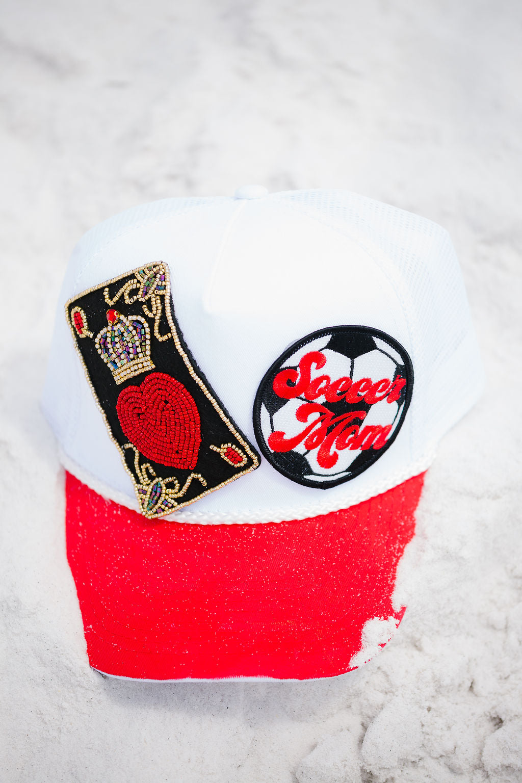 QUEEN OF SOCCER STRUCTURED HAT TRUCKER HAT Judith March