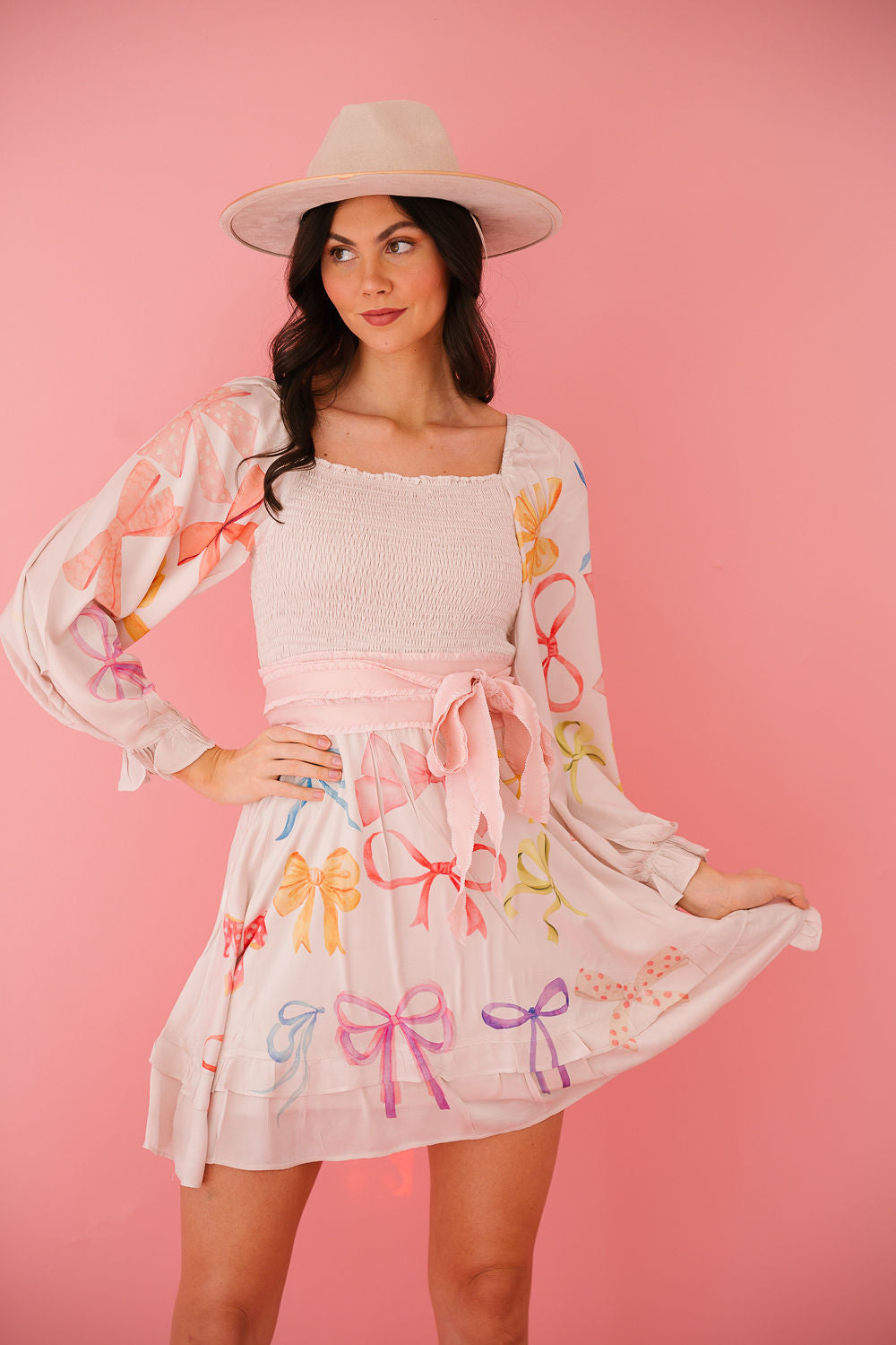 PASTEL BOWS BABYDOLL DRESS DRESS Judith March