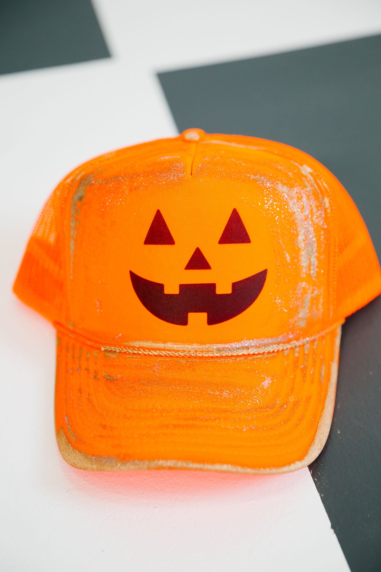 JACK O' LANTERN ORANGE TRUCKER HAT TRUCKER HAT Judith March