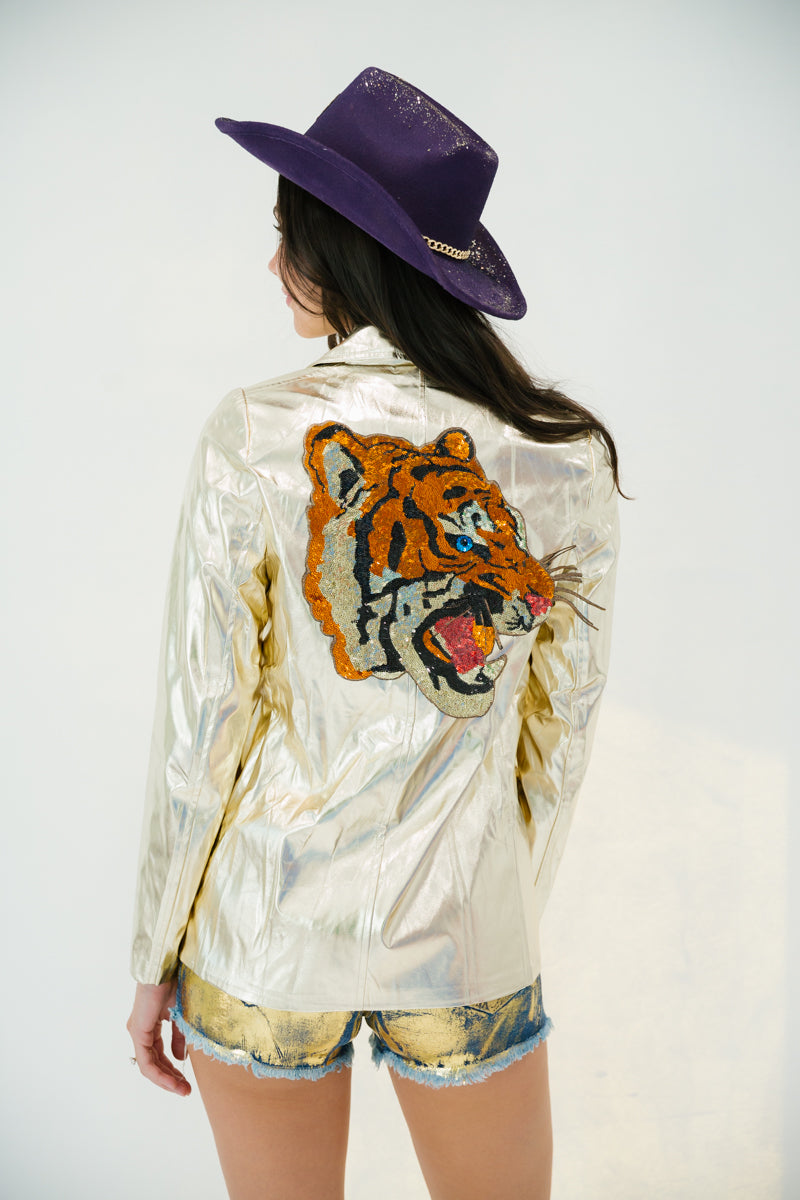 NEIGHBORHOODサテンジャケットThunderbolt ladies GOLD TIGER BLAZER – Judith March