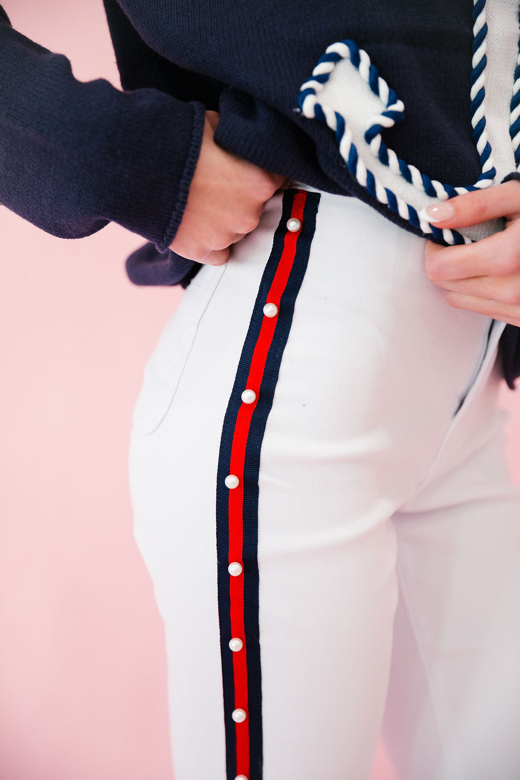 NAUTICAL STRIPE WHITE FLARES FLARES Judith March