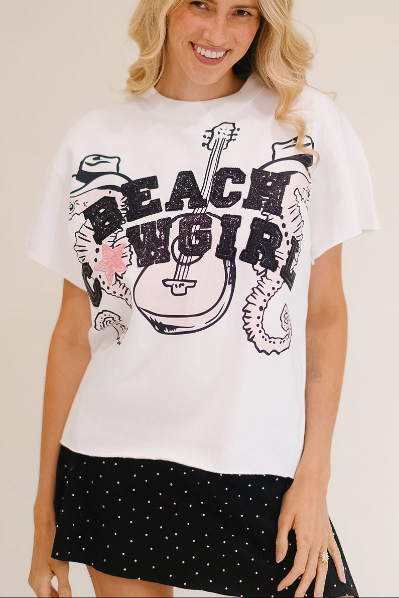 BEACH COWGIRL WHITE PULLOVER PULLOVER Judith March