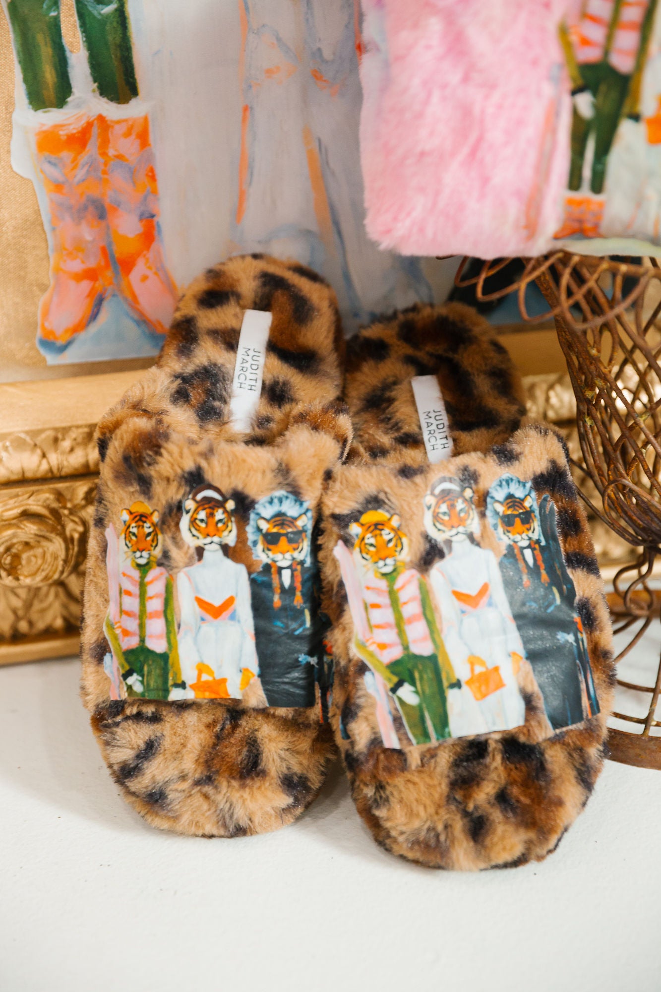 STRIPES & SLOPES LEOPARD SLIPPERS SLIPPERS Judith March