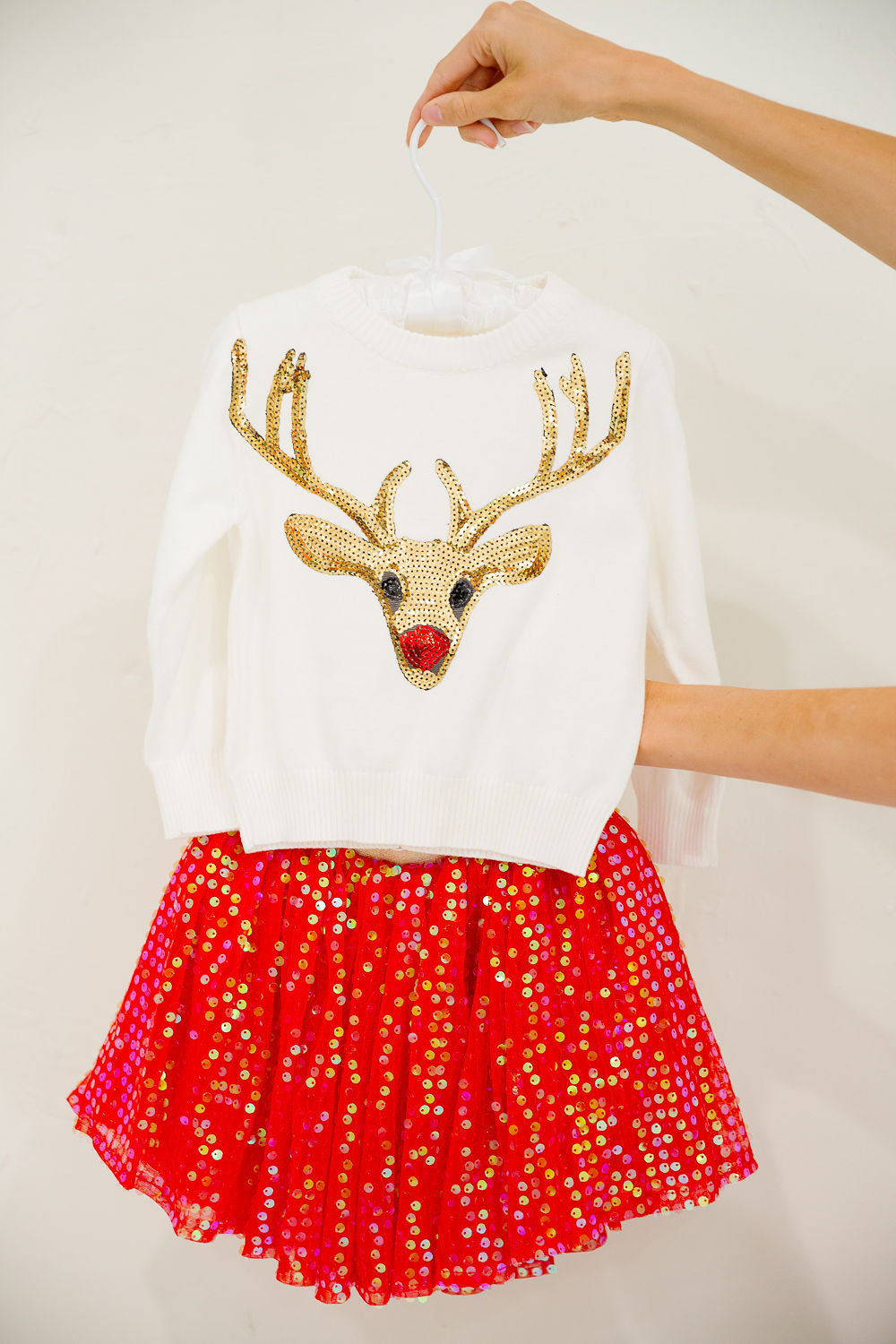 **MINI KIDS RUDOLPH WHITE SWEATER SWEATER Judith March
